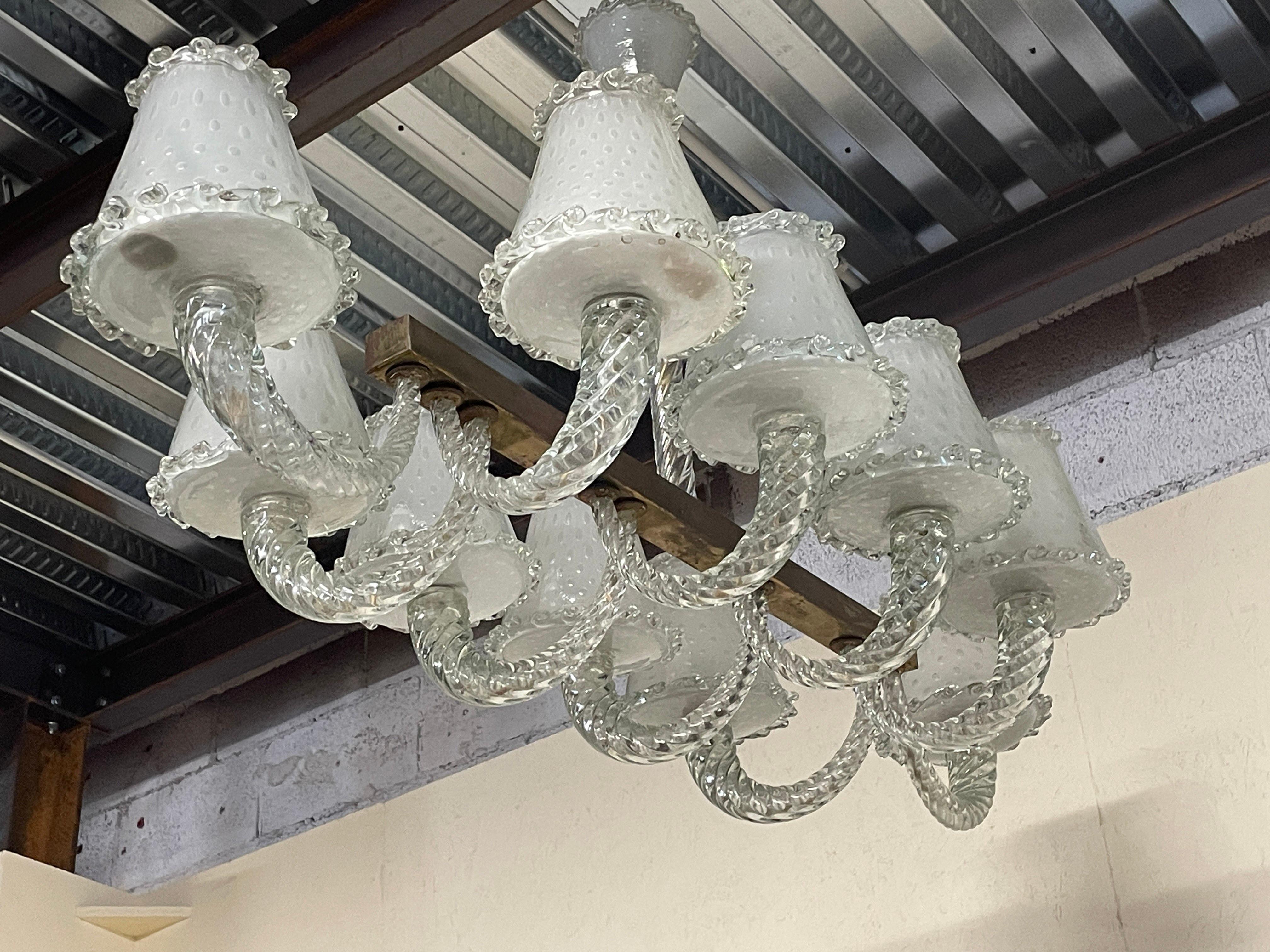 Lampadario monumentale Seguso anni '30 in vendita 10