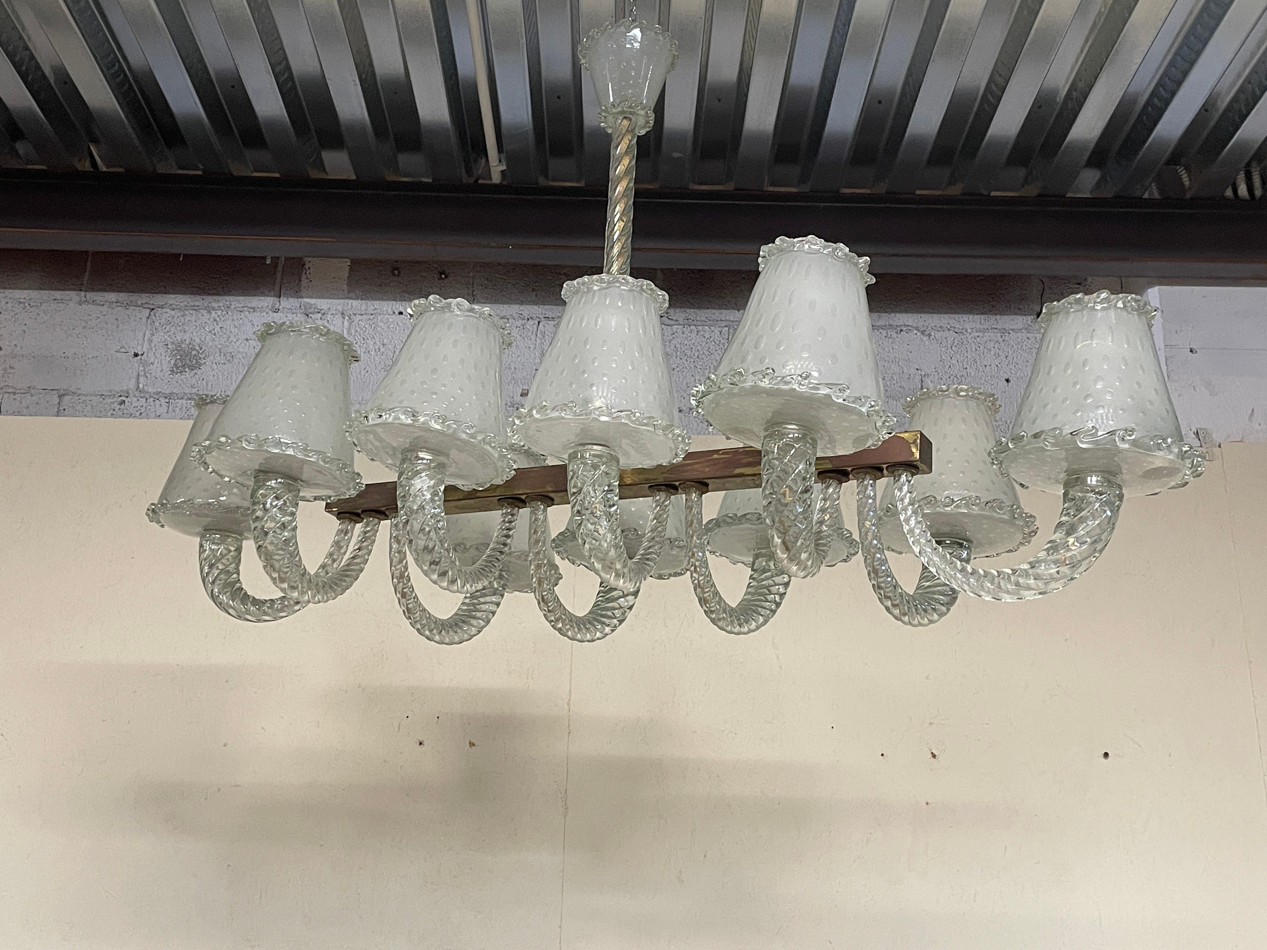 Mid-Century moderno Lampadario monumentale Seguso anni '30 in vendita