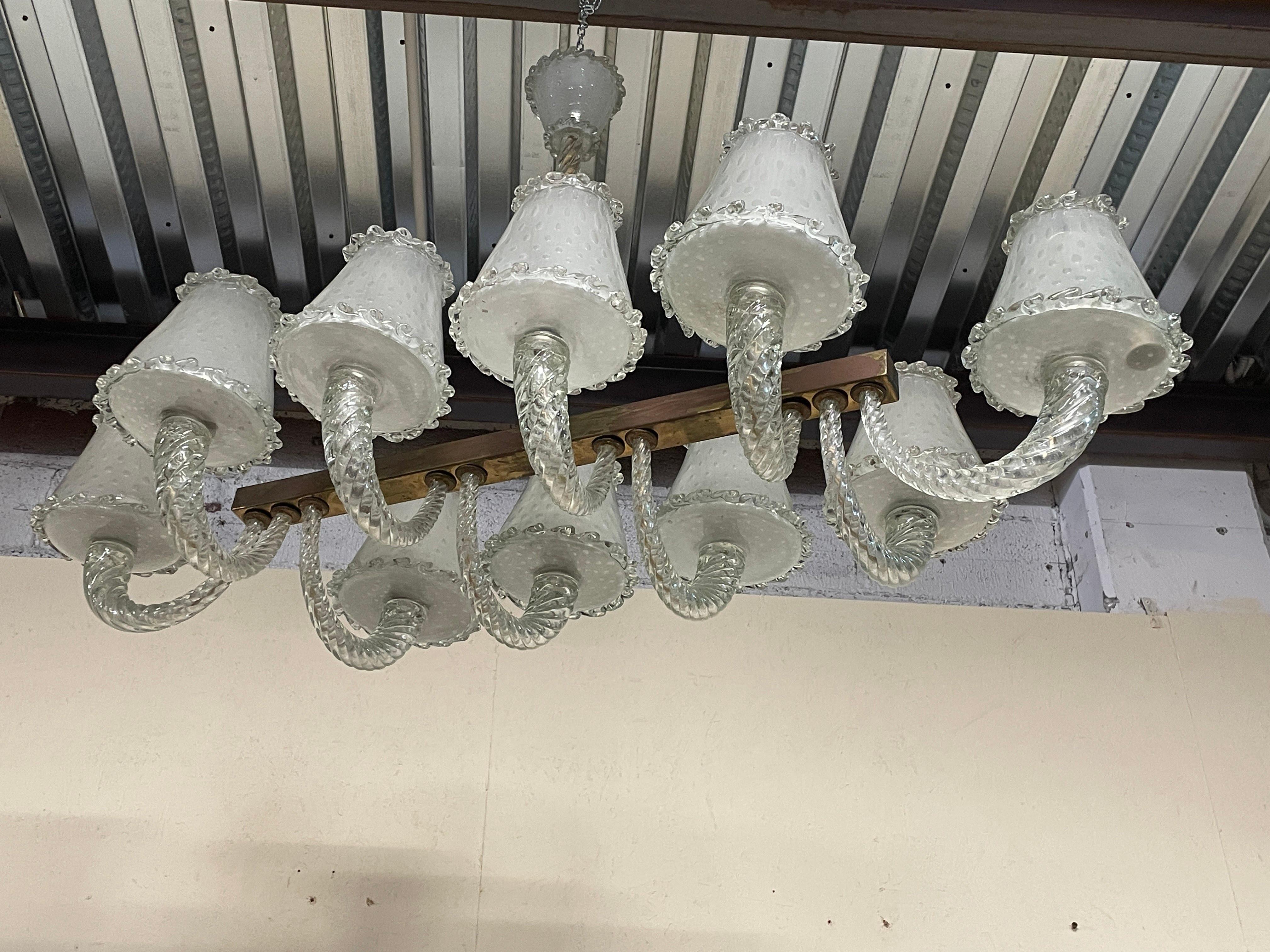Italian Lampadario monumentale Seguso anni '30 in vendita