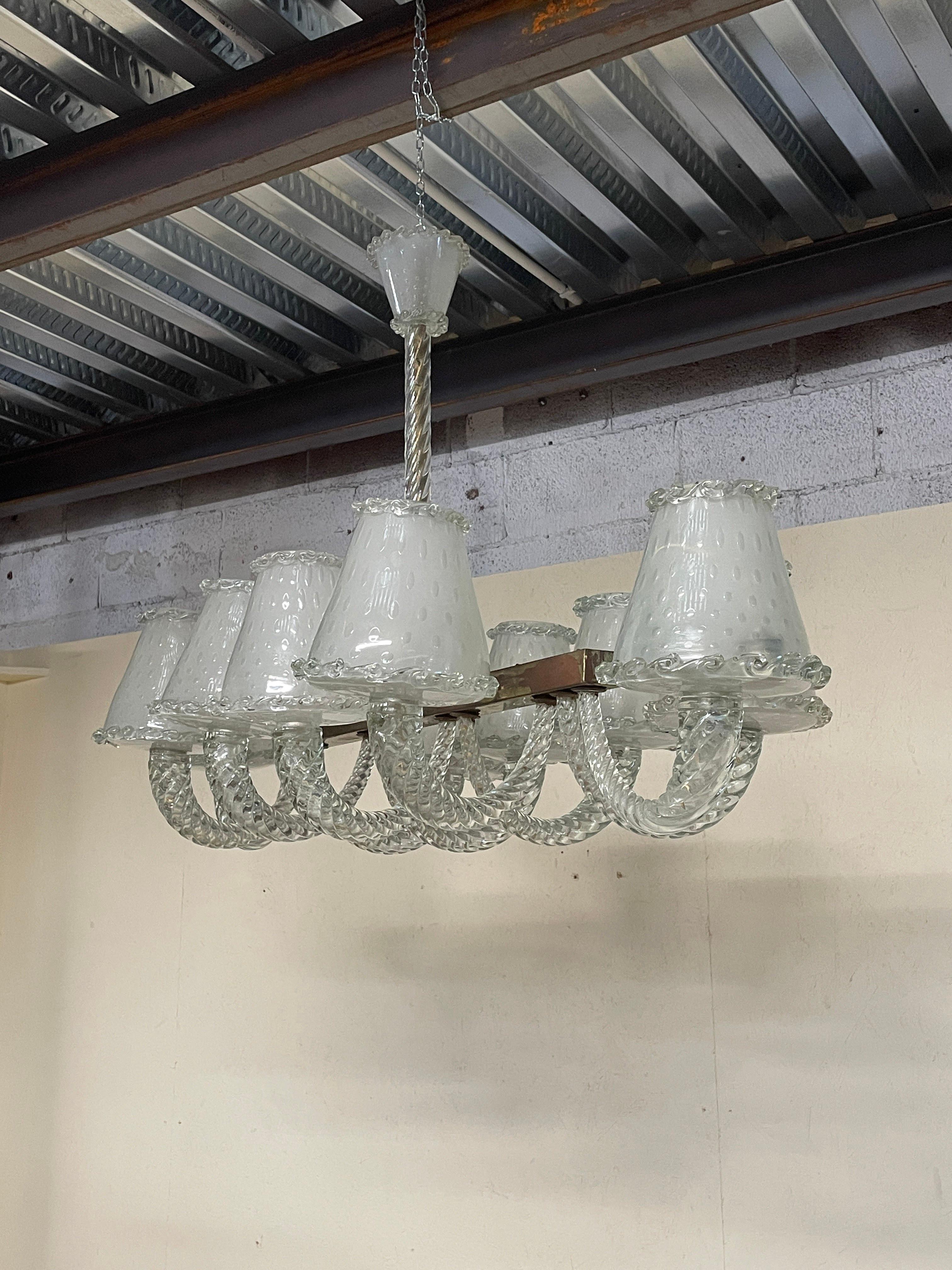 Lampadario monumentale Seguso anni '30 In condizioni buone in vendita a SAN PIETRO MOSEZZO, NO