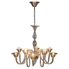 Murano Venezia Blown Glass Chandelier with Ten Points of Light Italy 20th Century