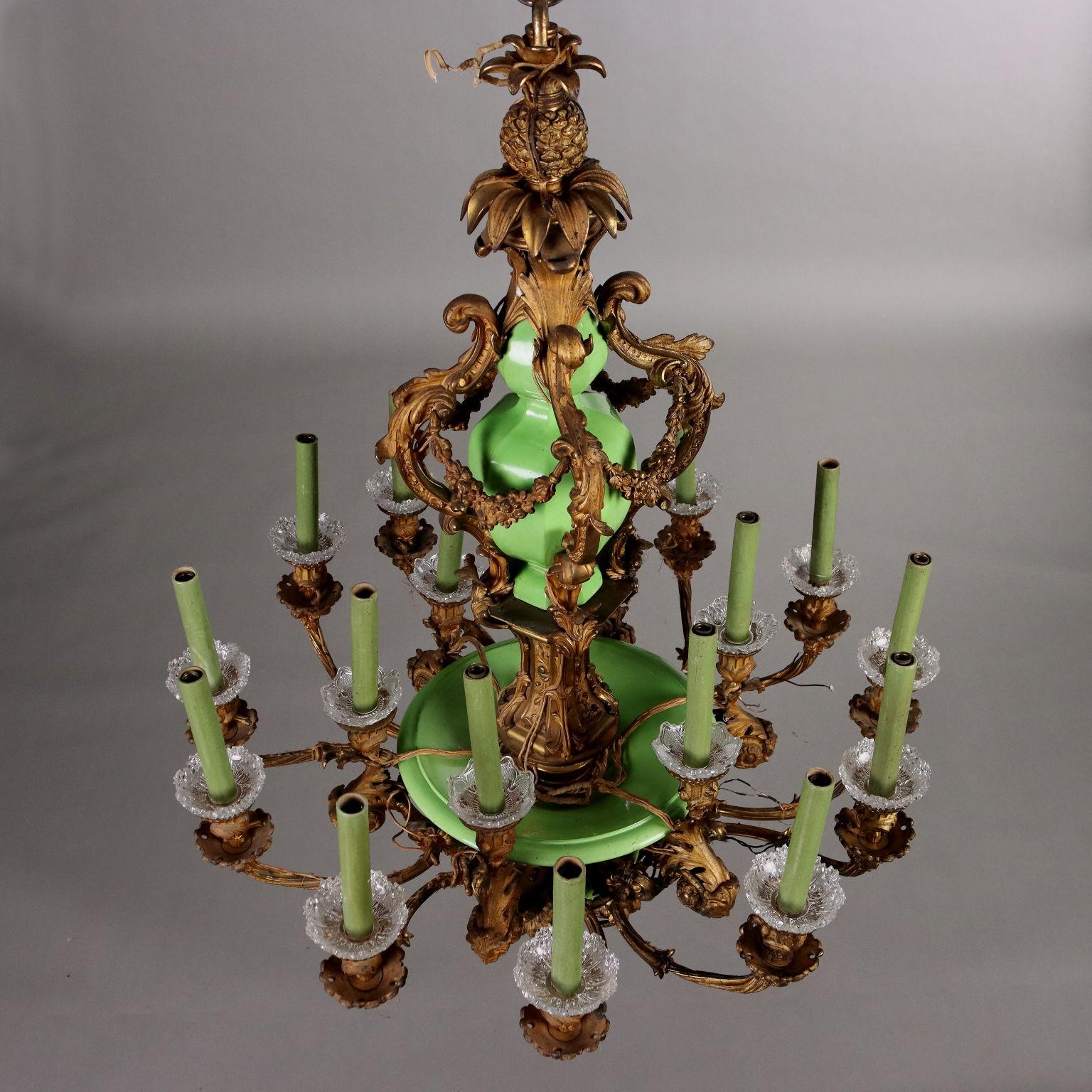 Lampadario Napoleone III in Bronzo Dorato Francia Terzo Quarto XIX Secolo in vendita 5