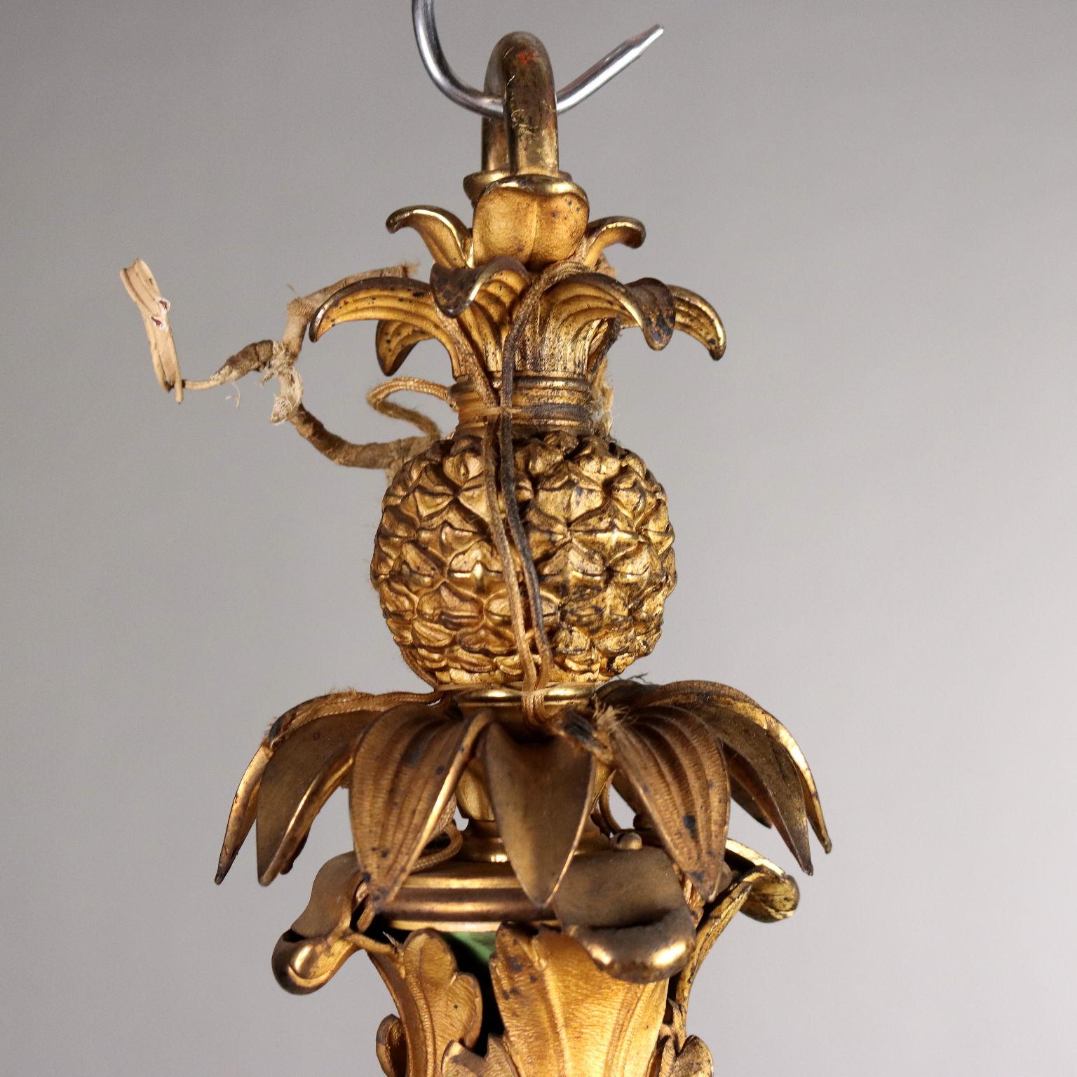 French Lampadario Napoleone III in Bronzo Dorato Francia Terzo Quarto XIX Secolo in vendita