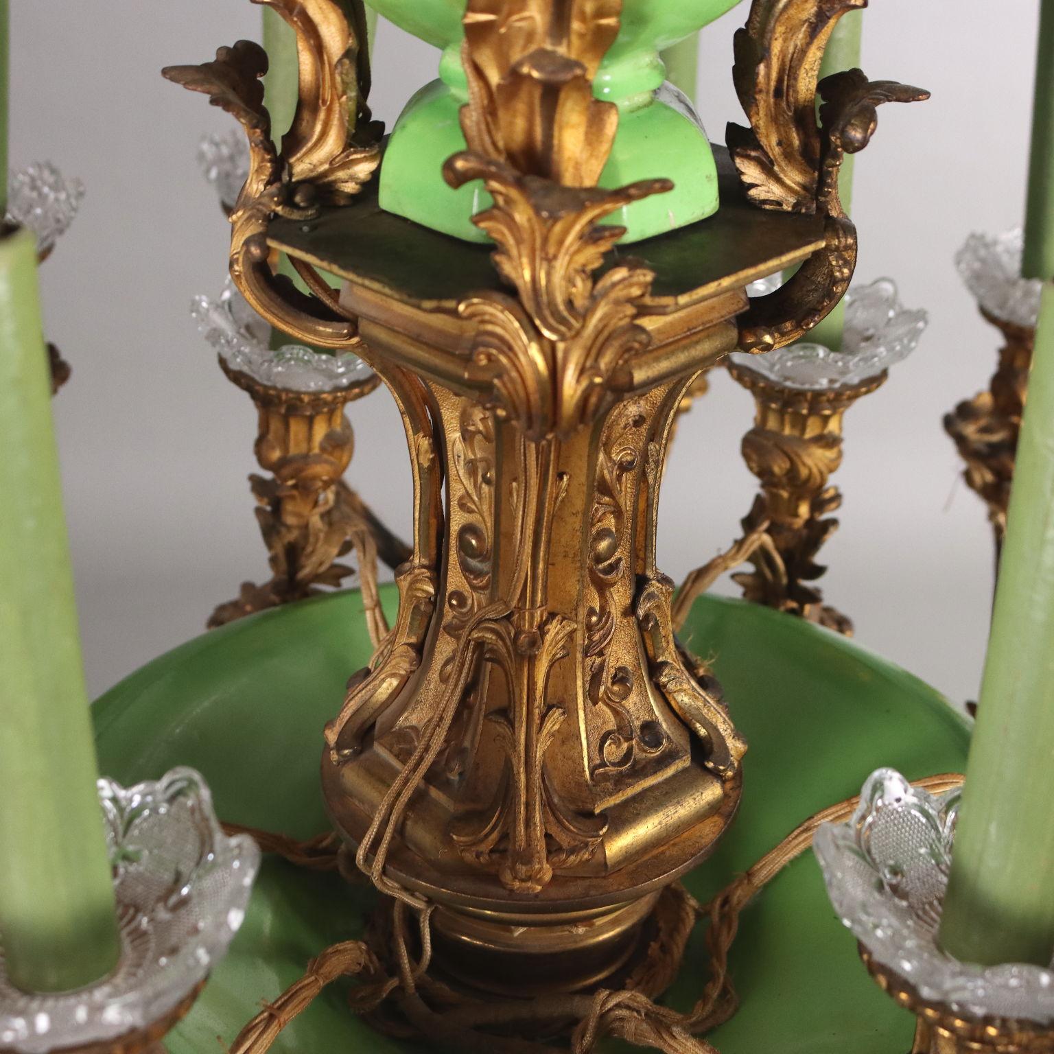 Lampadario Napoleone III in Bronzo Dorato Francia Terzo Quarto XIX Secolo in vendita 2