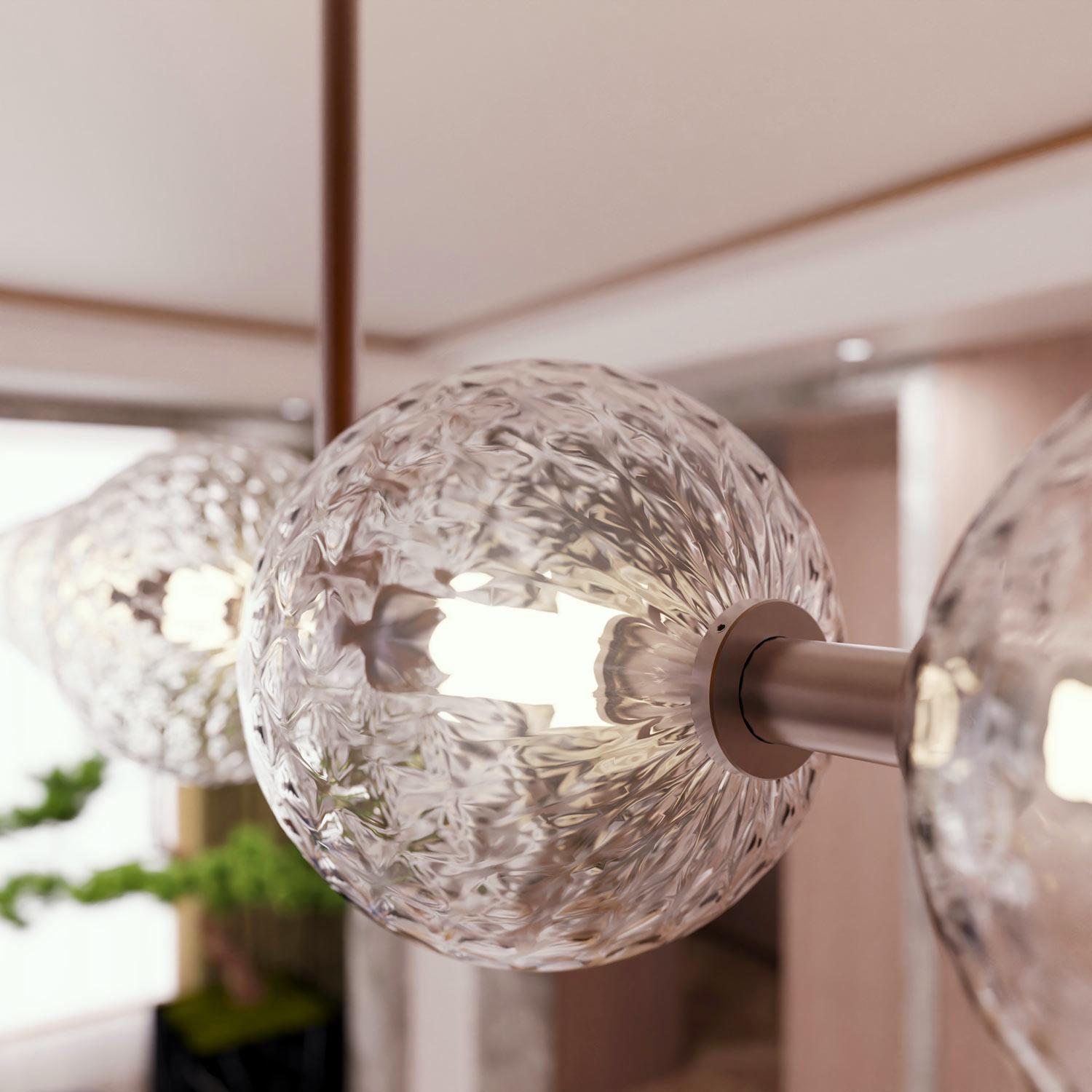 Italian Lampadario Pendente in Vetro di Murano CARAVAGGIO – Stile Contemporaneo a Sfere in vendita