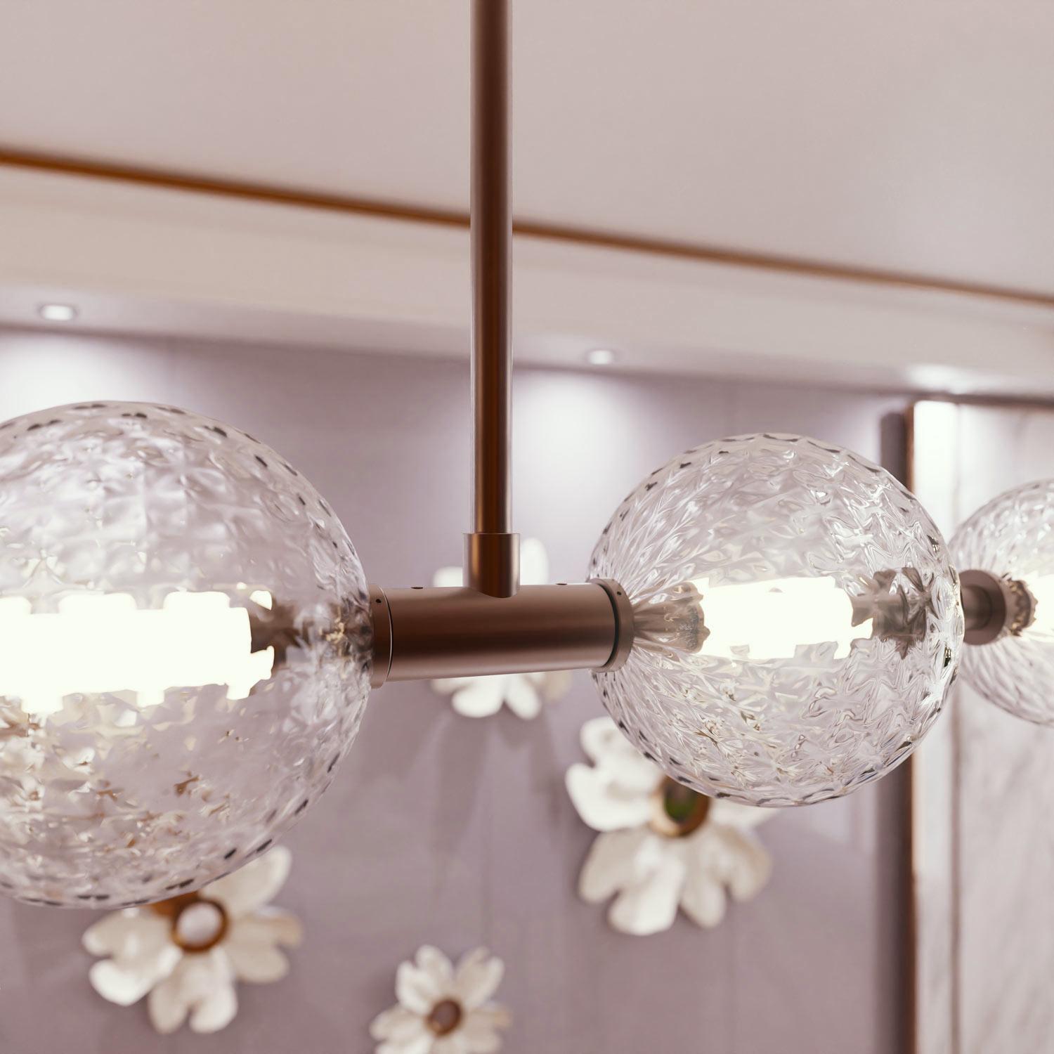 Lampadario Pendente in Vetro di Murano CARAVAGGIO – Stile Contemporaneo a Sfere in vendita 1
