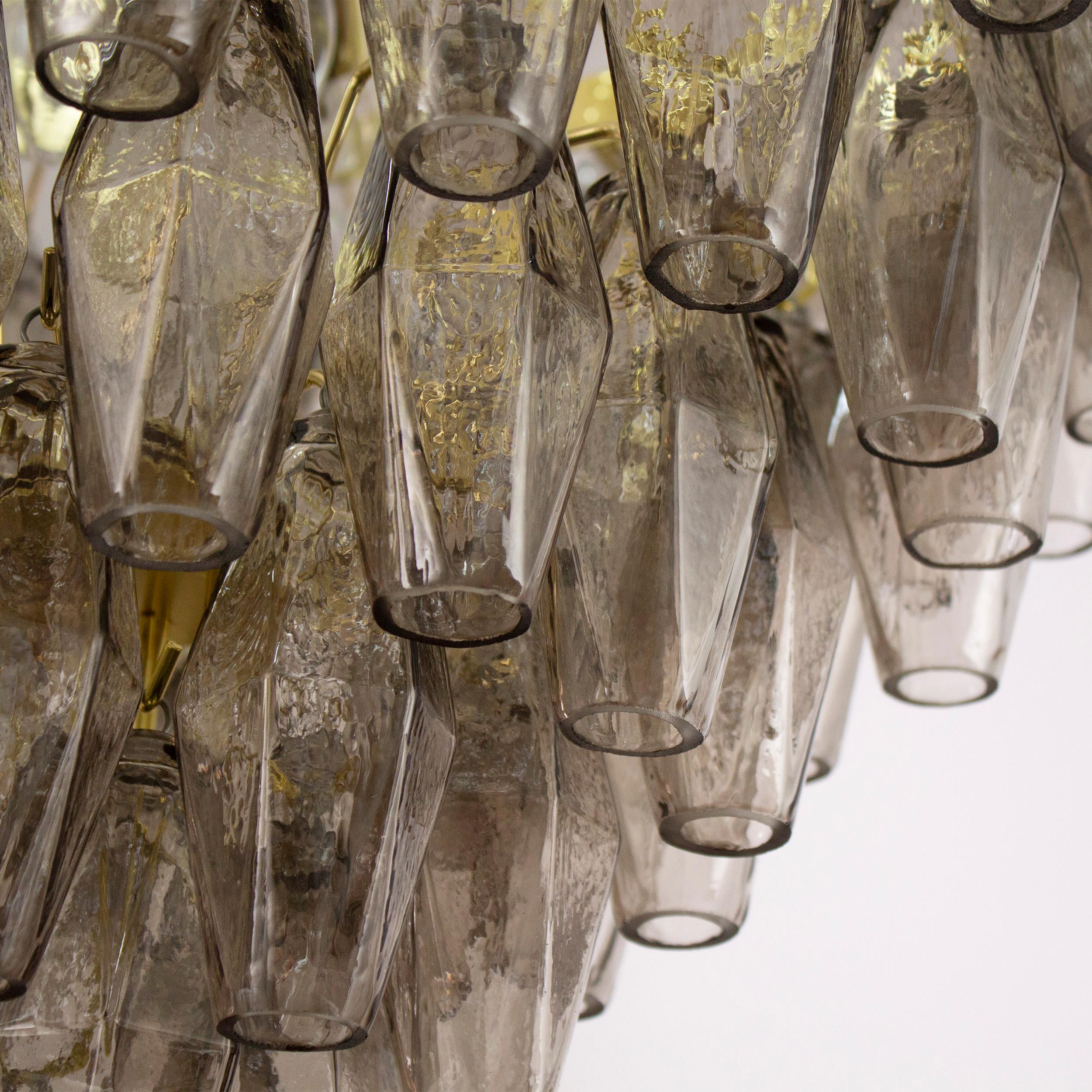 Lampe poliedri colore fumè vetro di Murano ispirato al mid-century italiano en vente 4