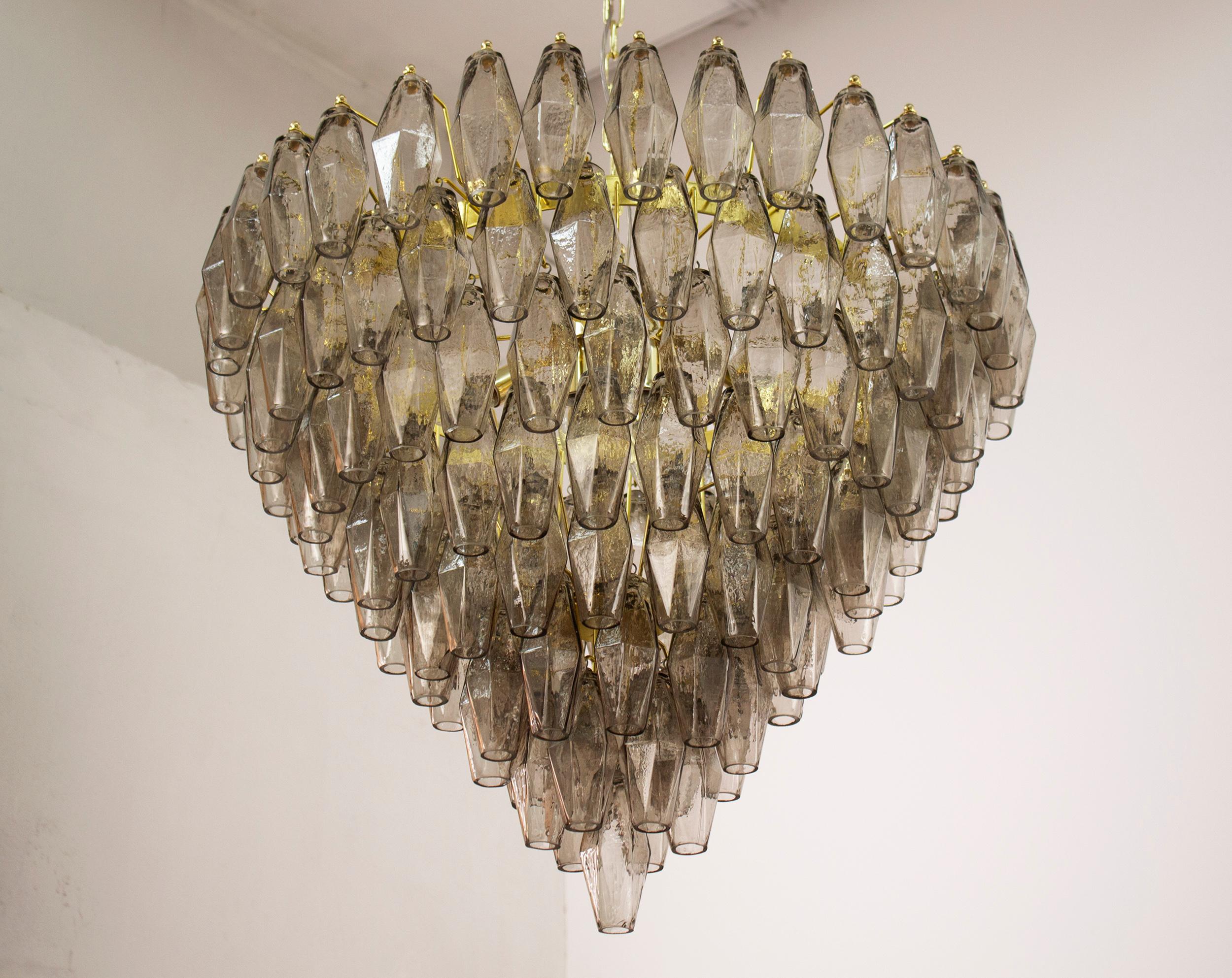 italien Lampe poliedri colore fumè vetro di Murano ispirato al mid-century italiano en vente