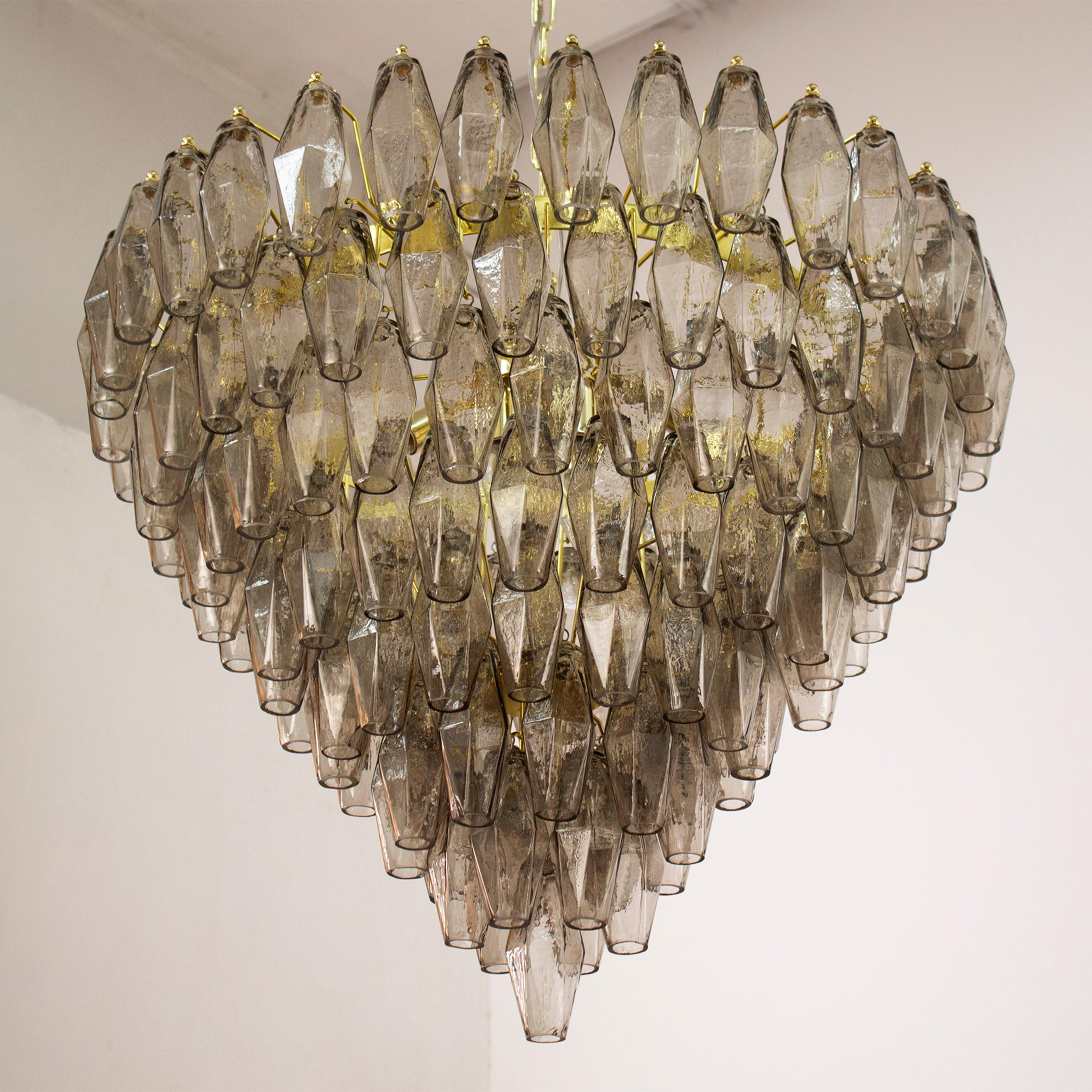 XXIe siècle et contemporain Lampe poliedri colore fumè vetro di Murano ispirato al mid-century italiano en vente