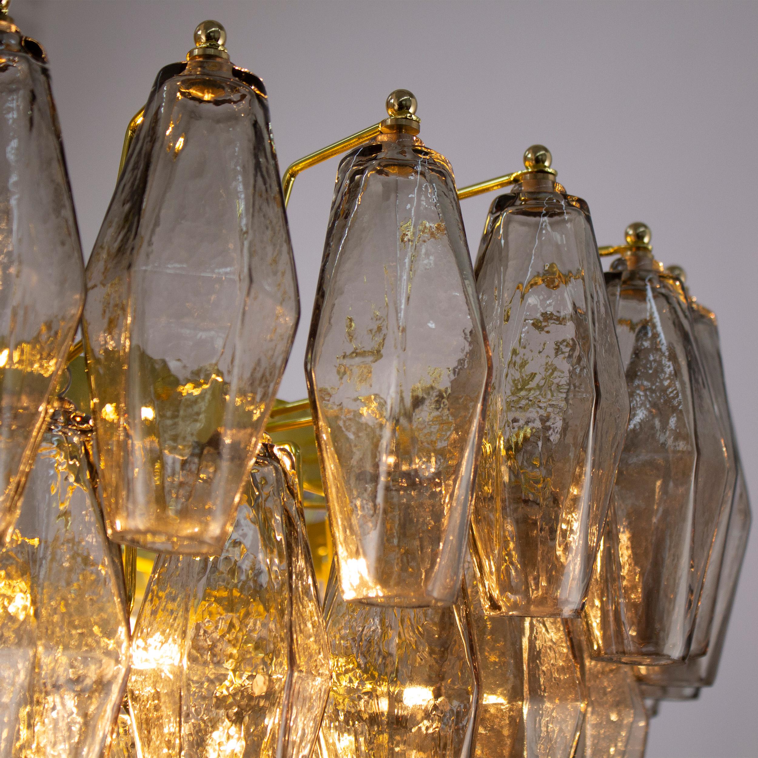 Lampe poliedri colore fumè vetro di Murano ispirato al mid-century italiano en vente 1