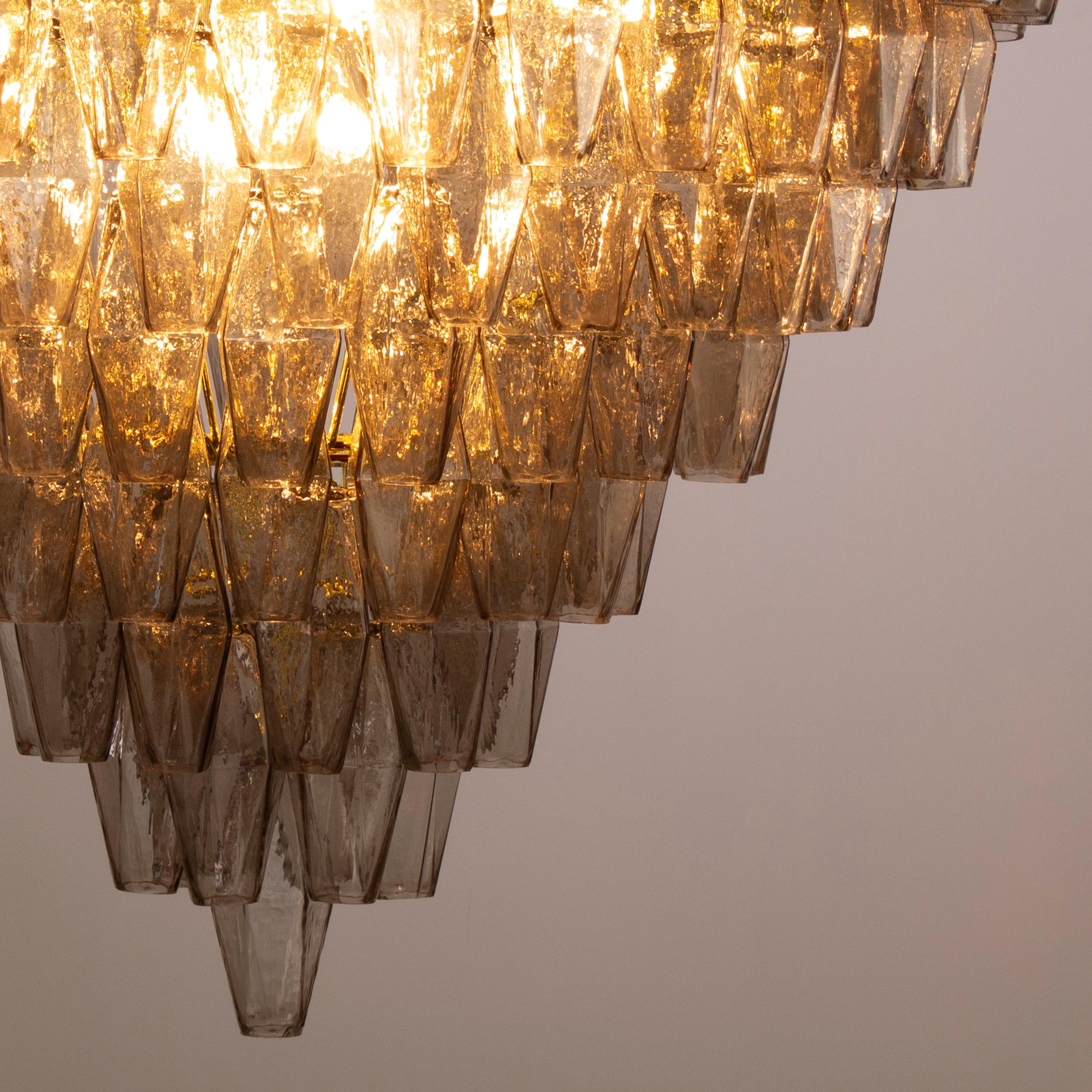 Lampe poliedri colore fumè vetro di Murano ispirato al mid-century italiano en vente 2