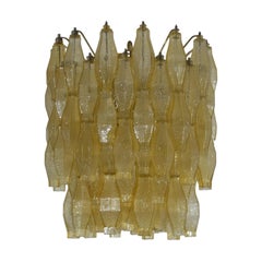 Venini Amber Polyhedron Chandelier Variation