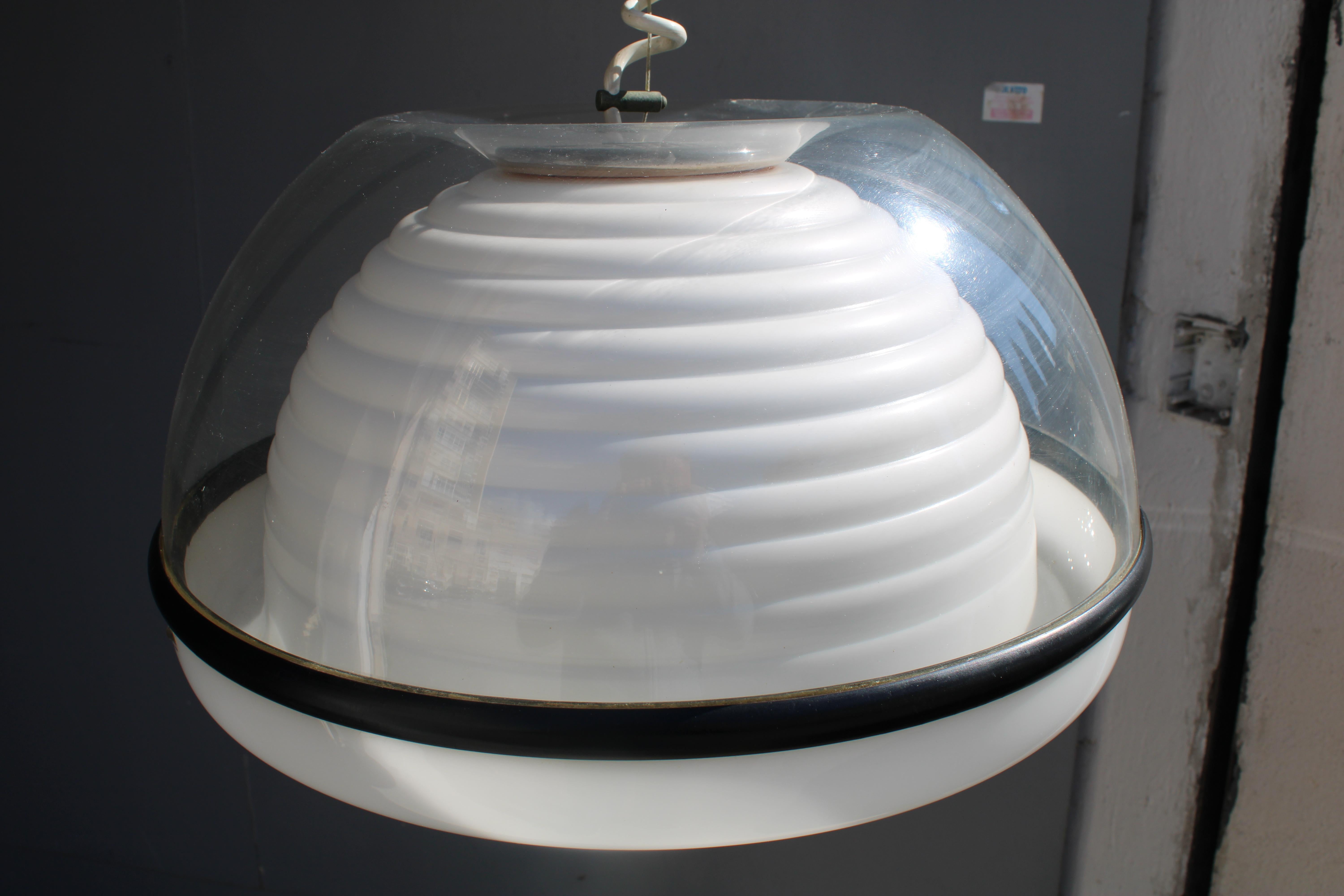Pop Art 1970 lustre italien en plastique Sottsass Style Molin en vente 4