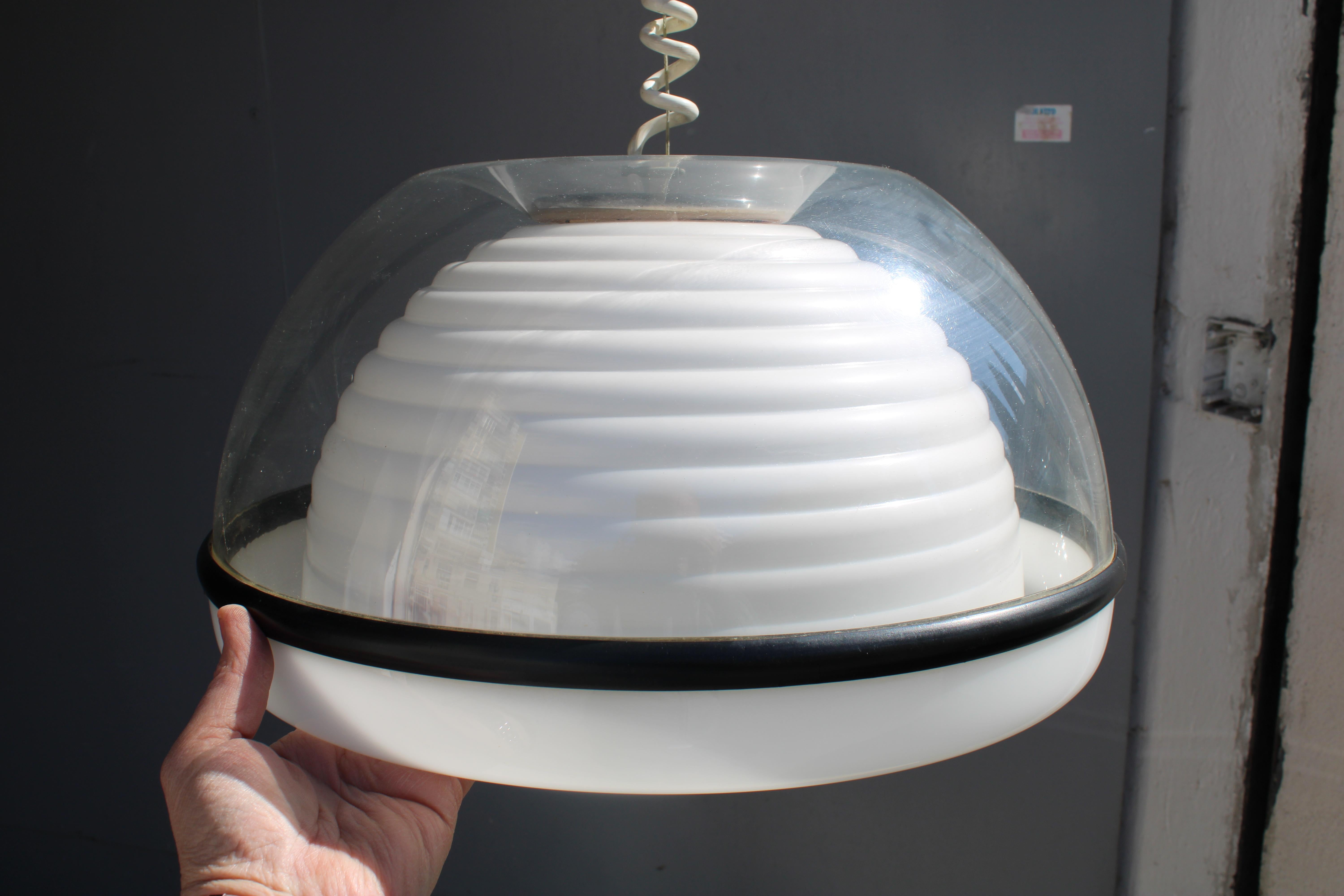 Pop Art 1970 lustre italien en plastique Sottsass Style Molin en vente 5