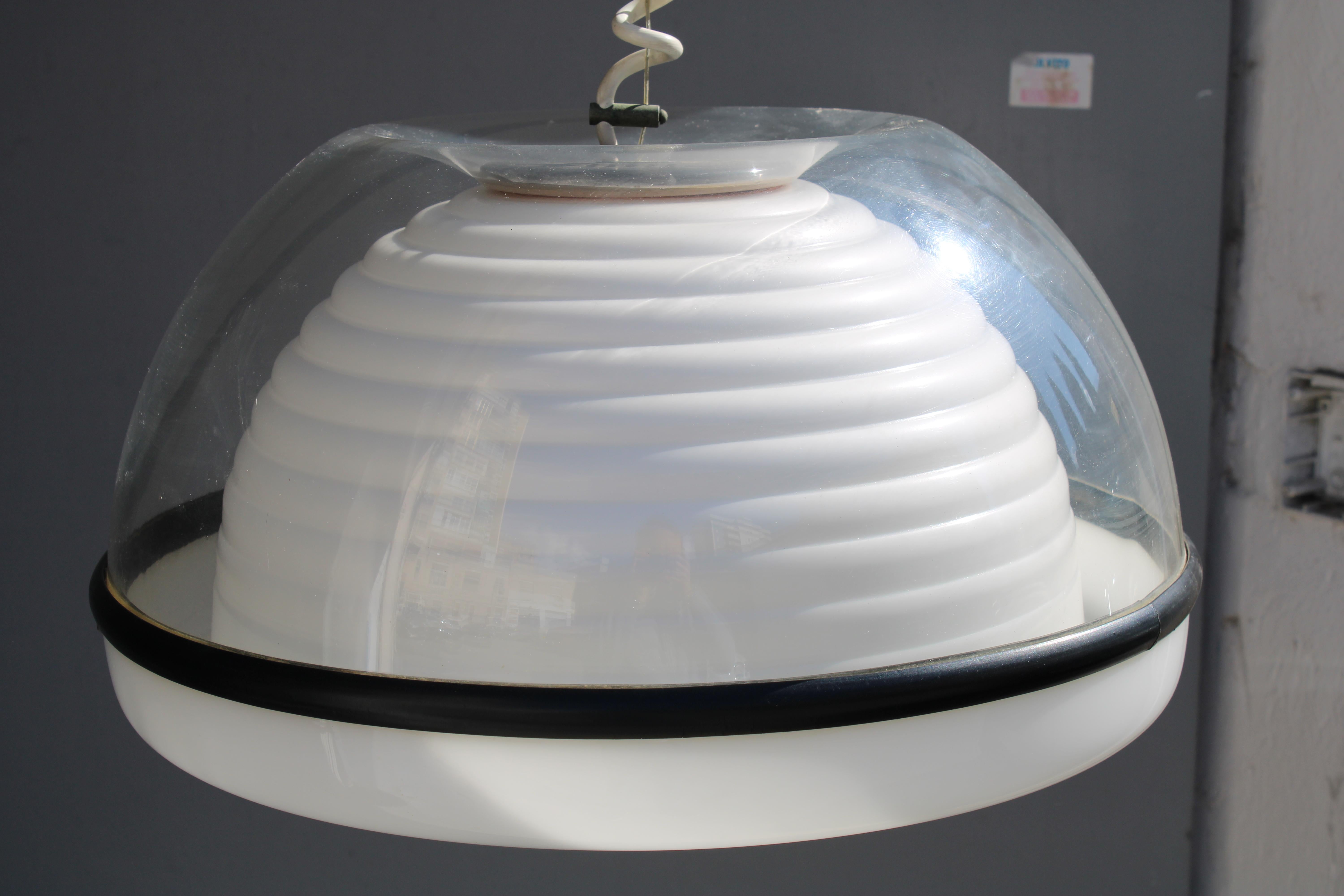 Plastique Pop Art 1970 lustre italien en plastique Sottsass Style Molin en vente