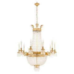 Lámpara Reggia de 10 luces con gotas de cristal