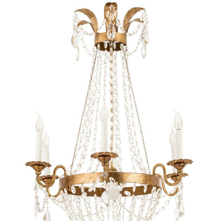 Italian Lustre Reggia à 6 lumières en vente
