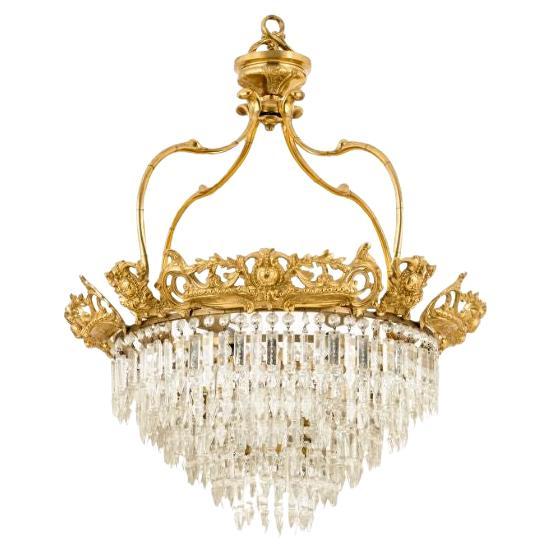 Reggia chandelier with crystal prisms