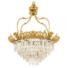 Lámpara Reggia con prismas de cristal