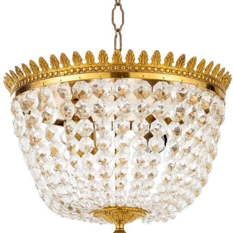Italian Reggia Versailles chandelier with crystal drops For Sale