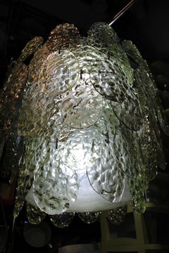 Vetrerie Gino Vistosi Murano 1960s Round Chandelier Green Colour