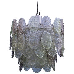Vetrerie Gino Vistosi Murano 1960s Round Chandelier Green Colour
