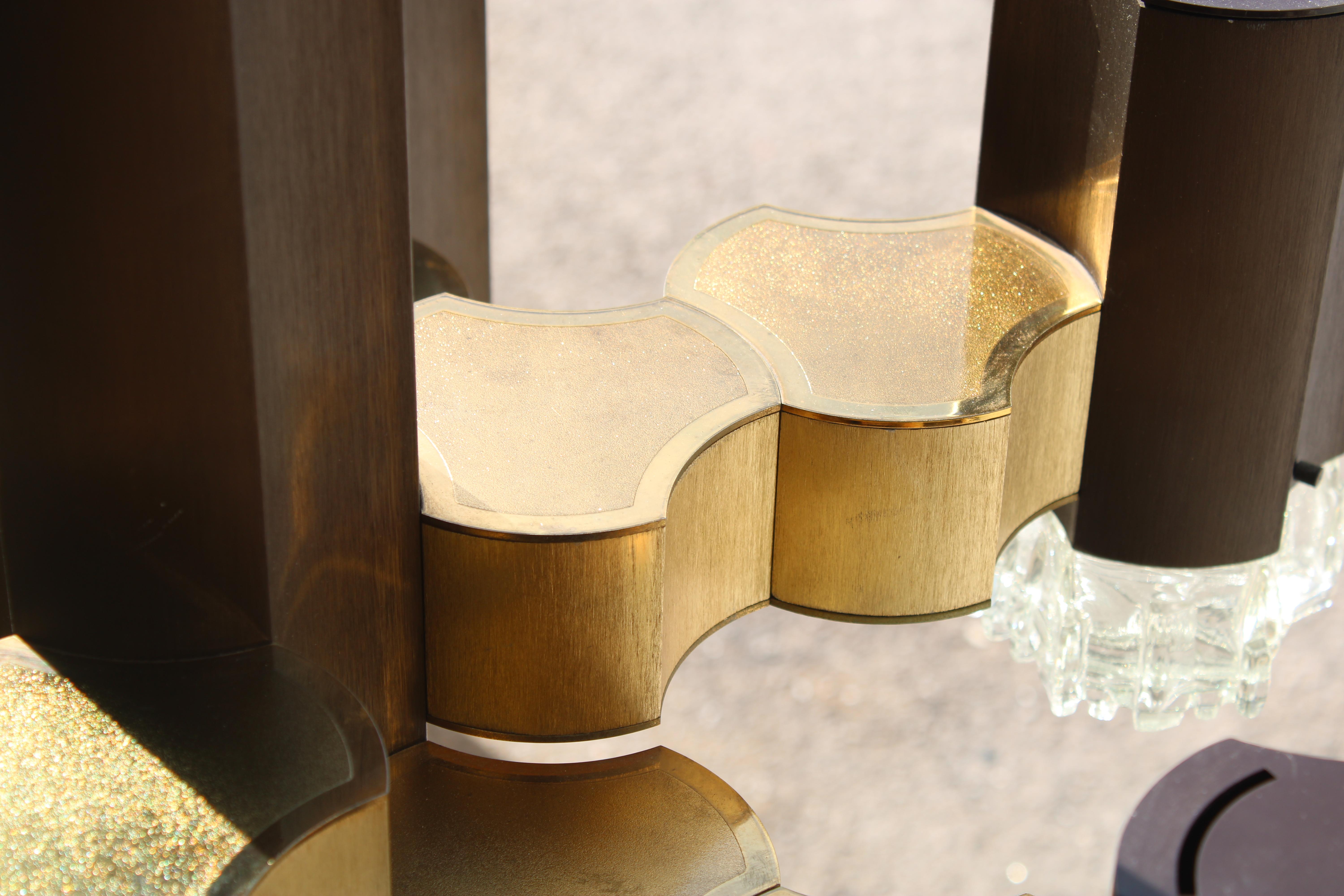 Lampe Sciolari décorative en aluminium, plexiglas et verre 1970 Italie en vente 5