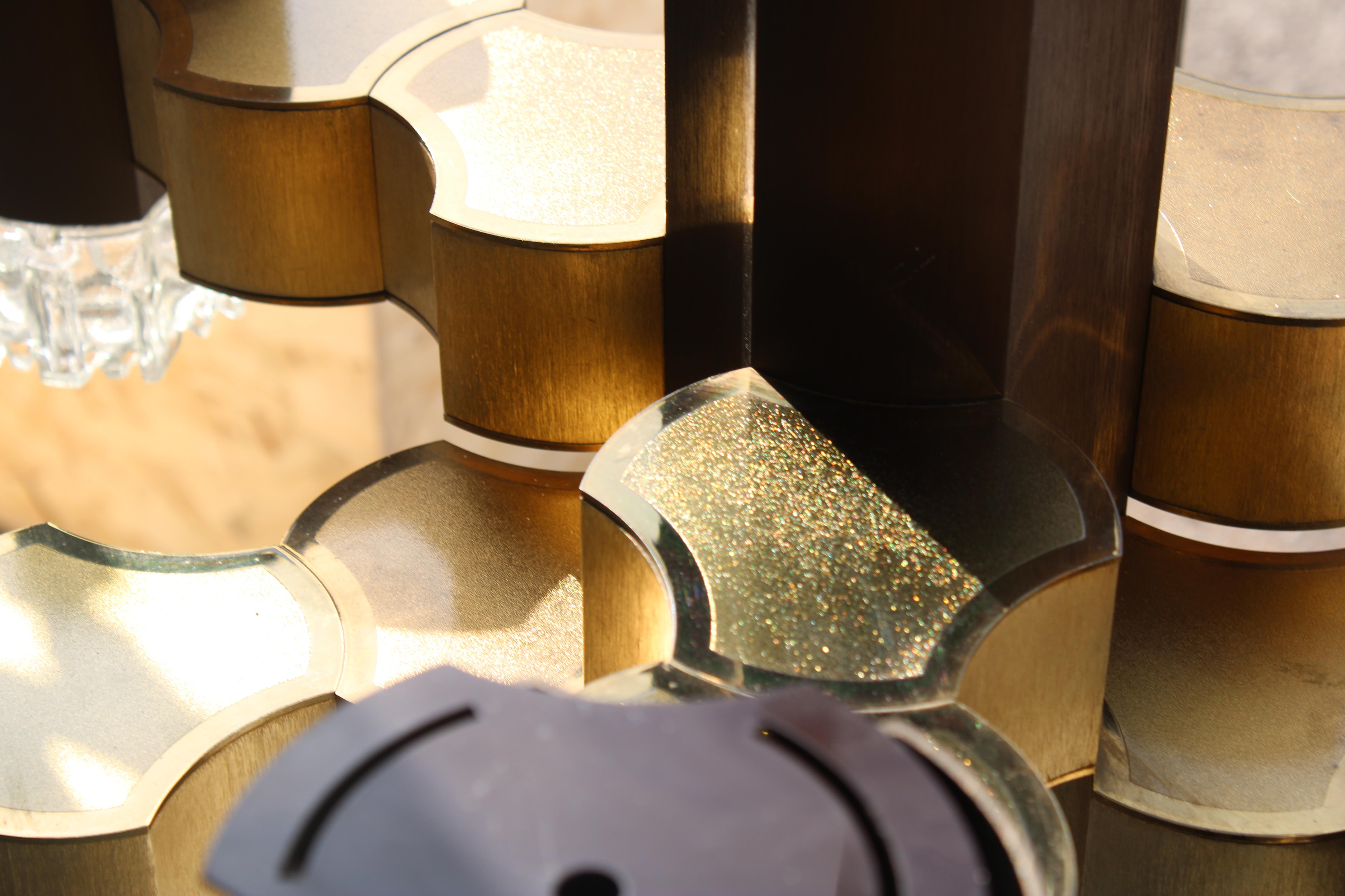 Lampe Sciolari décorative en aluminium, plexiglas et verre 1970 Italie en vente 6