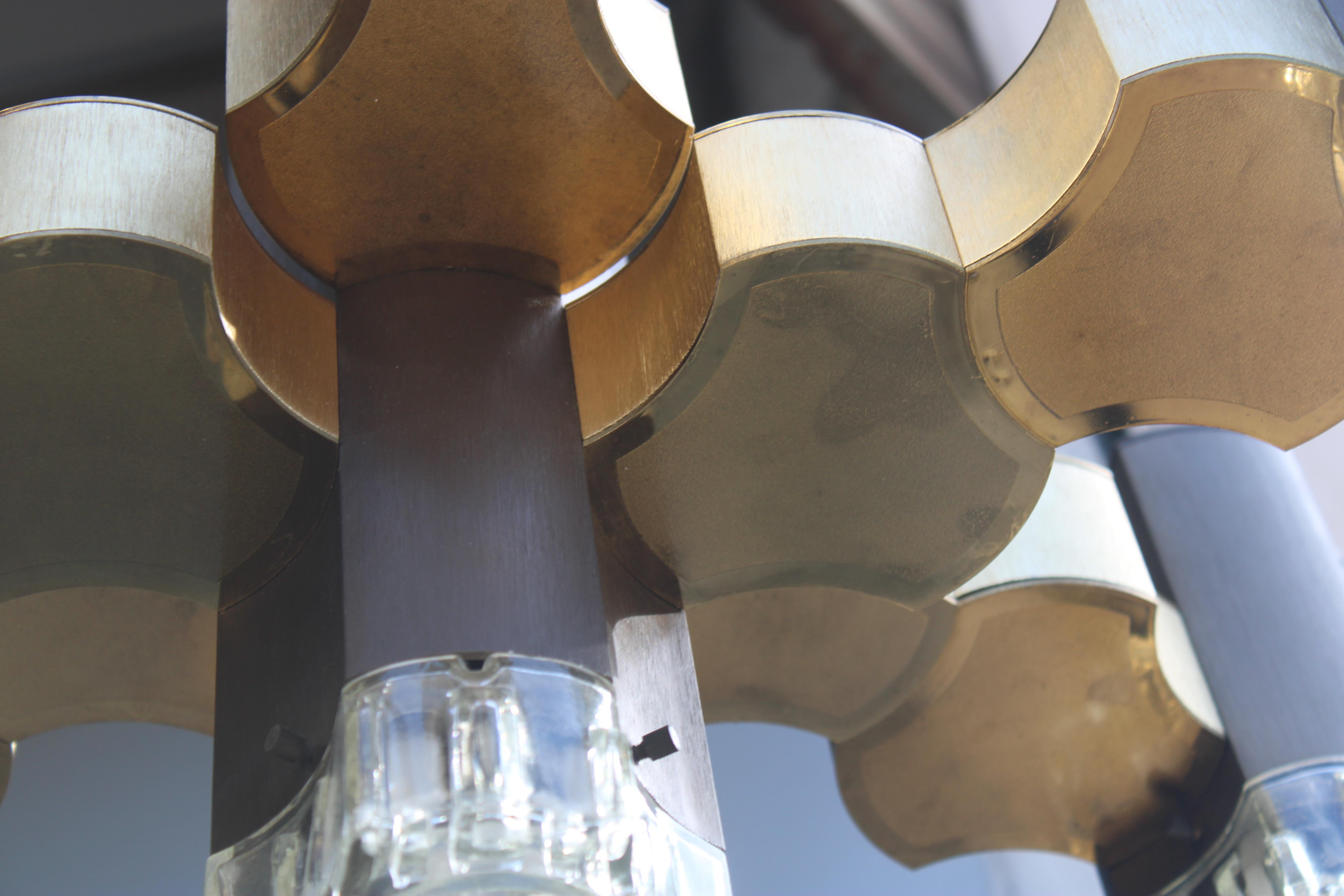 Lampe Sciolari décorative en aluminium, plexiglas et verre 1970 Italie en vente 1