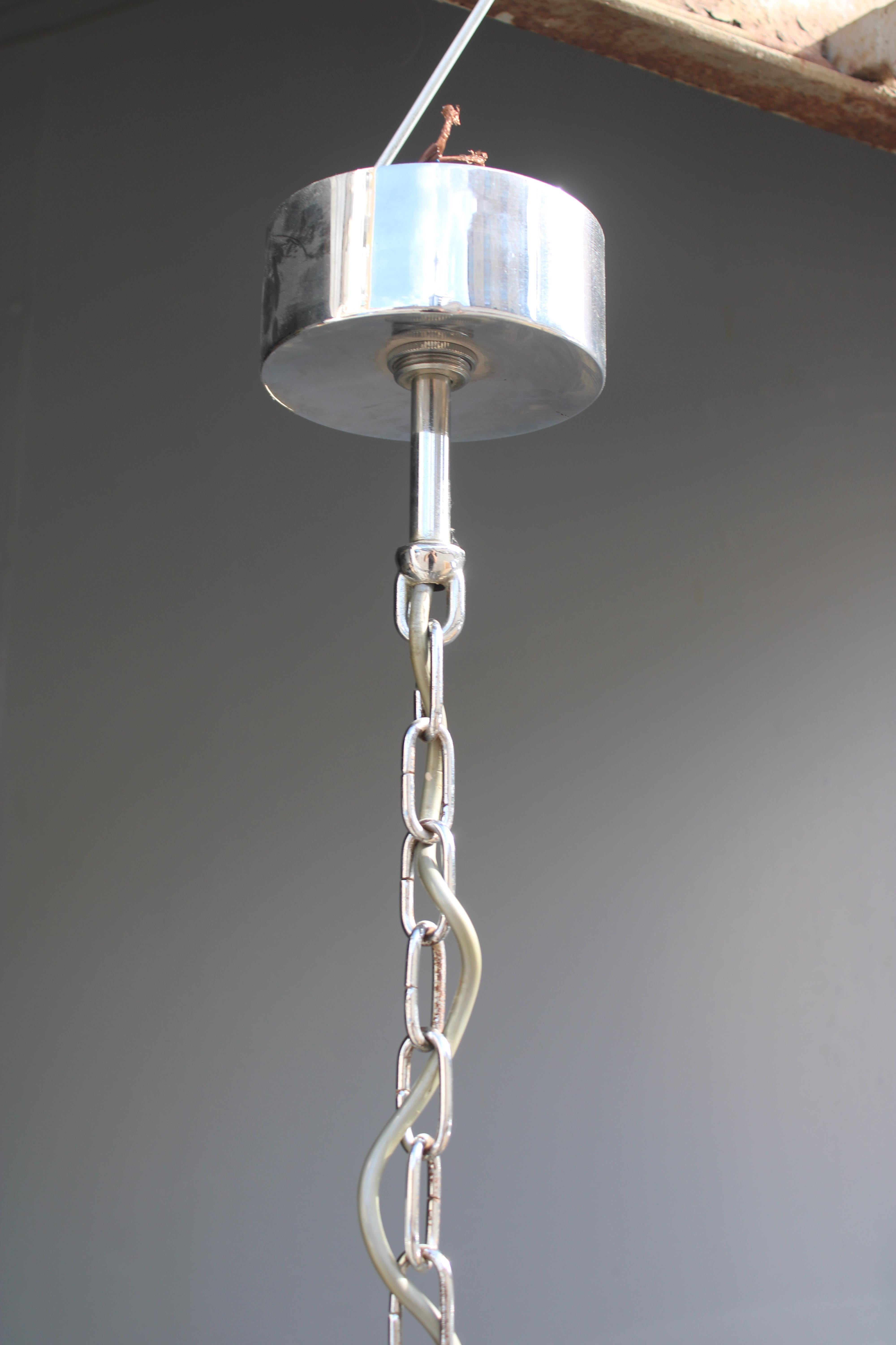 Lampadario Sciolari in Acciaio e Plexiglass 1970 Italia Minimalista Design en venta 8