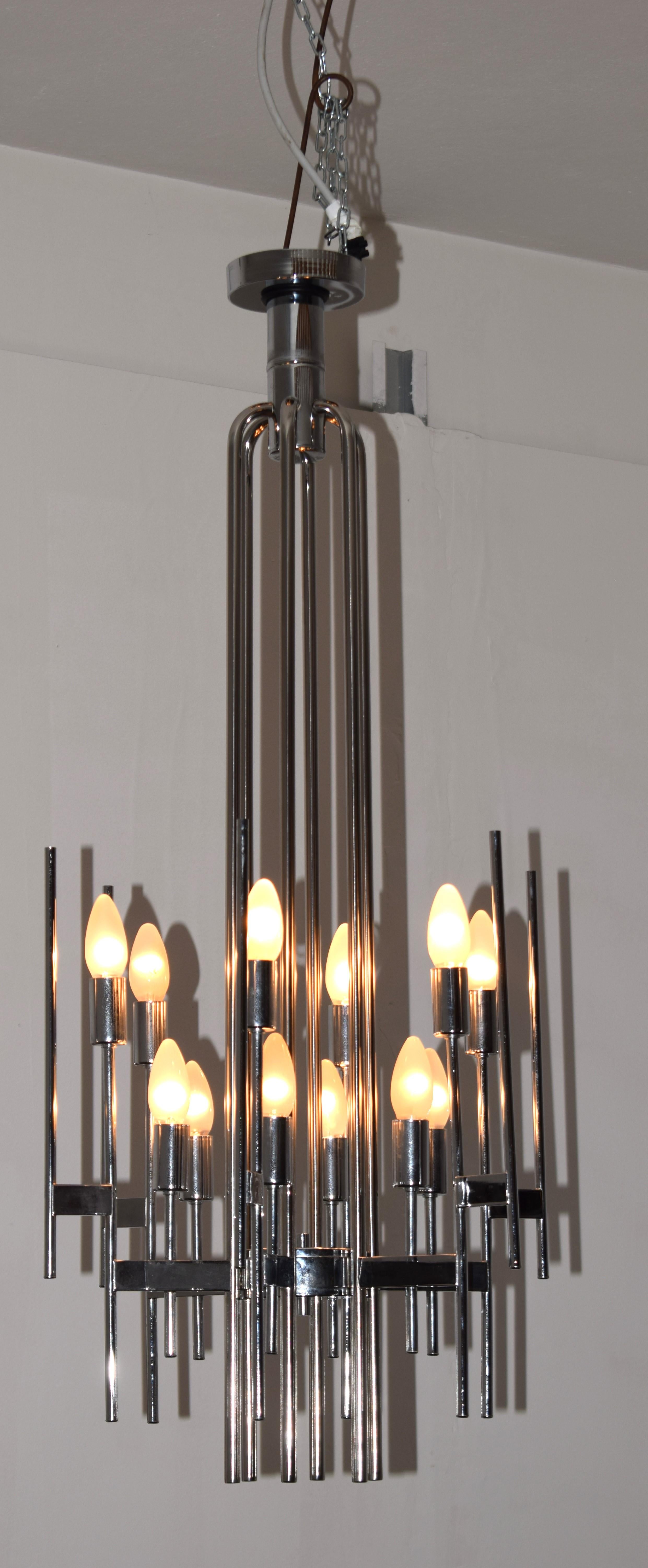 Sciolari chandelier, Italy, 1970s. In Good Condition For Sale In Palermo, PA