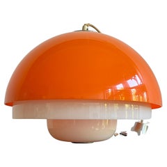Guzzini/Meblo 1970s orange plastic space age chandelier 