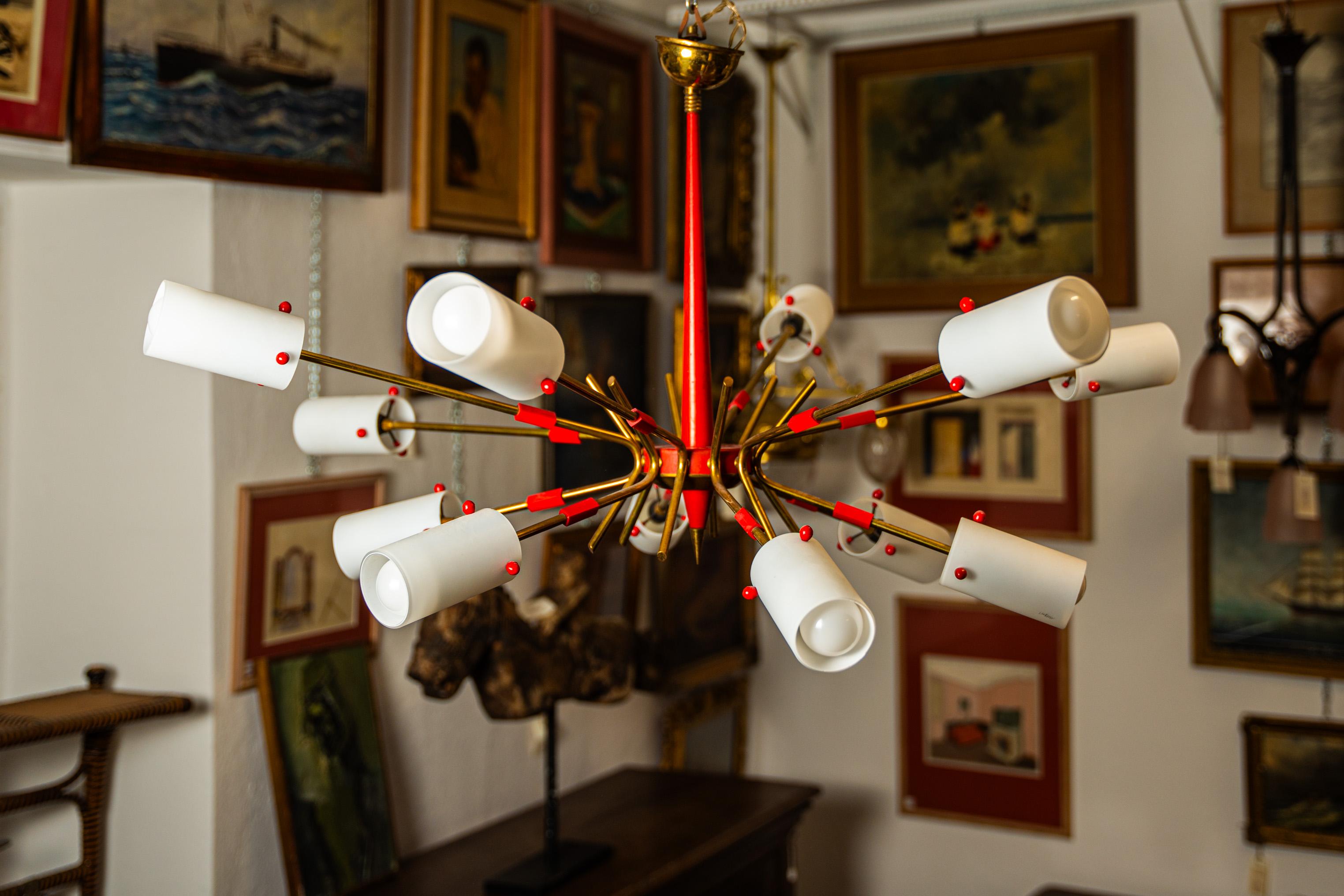 Metal Sputnik chandelier 1950s For Sale