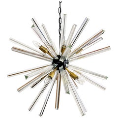 Sputnik Chandelier with 30 clear glass prisms, 75 cm