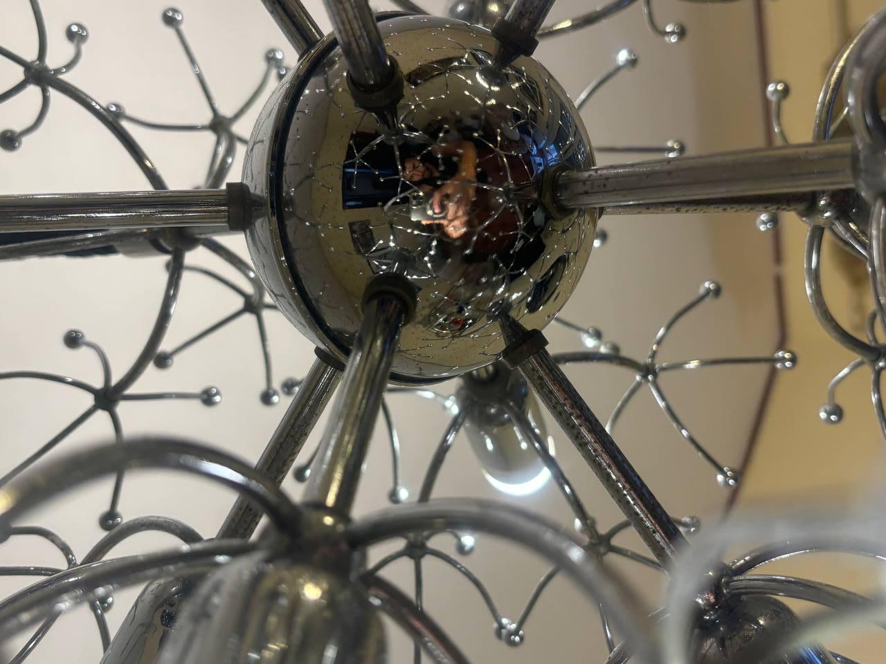 Lámpara de araña  Diente de león Sputnik by Gaetano Sciolari, 1970s Italian en venta