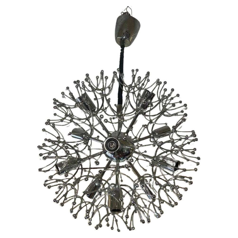 Lampadario  Sputnik Dandelion di Gaetano Sciolari, anni '70