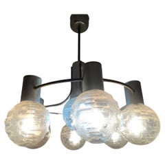 Nickel chandelier ''Doria'' 70s