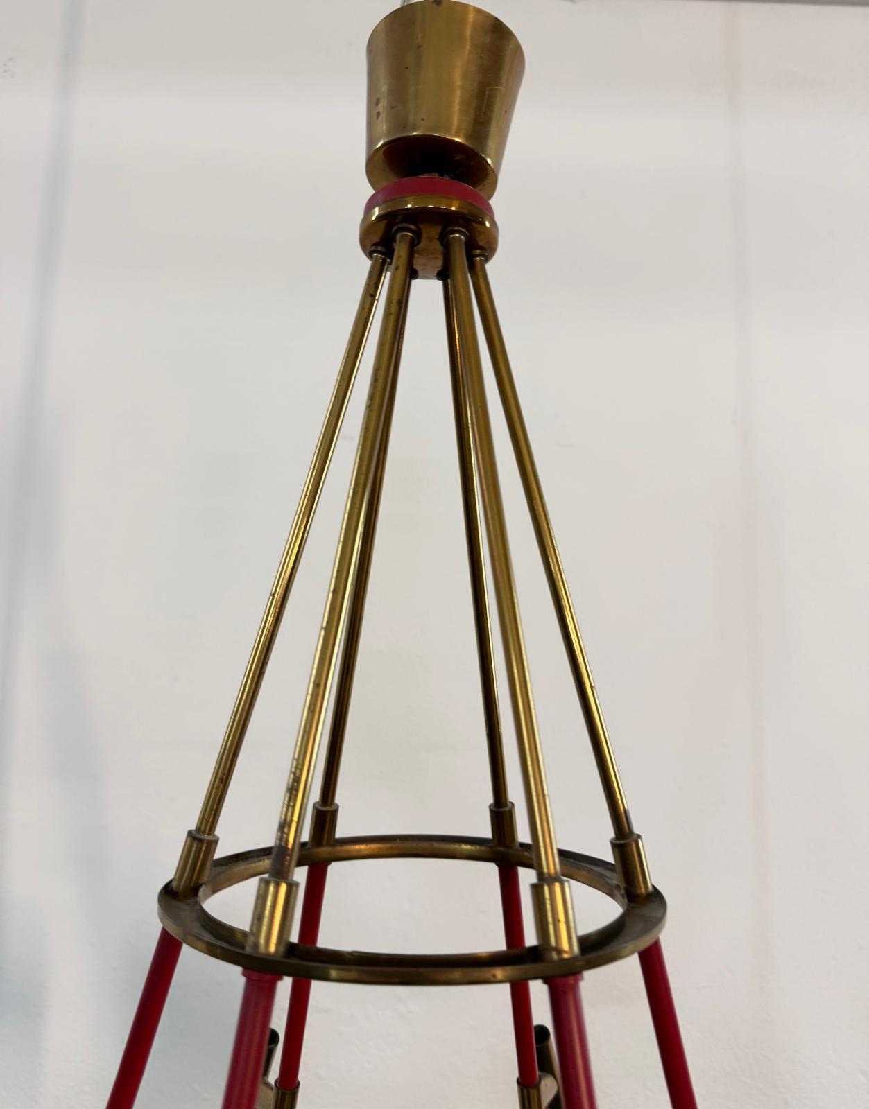 1950s Sputnik style chandelier In Good Condition For Sale In Palermo, IT