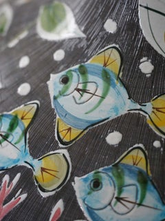 Tilgmans painted ceramic chandelier 1950s