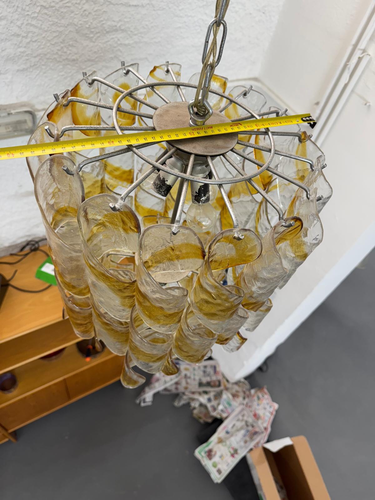 Vintage Murano glass Torciglioni chandelier by  Mazzega, Italy, 1970s For Sale 3