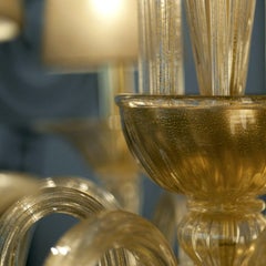 Traditioneller 8-flammiger VASARI-Kronleuchter aus Muranoglas - klassischer Stil