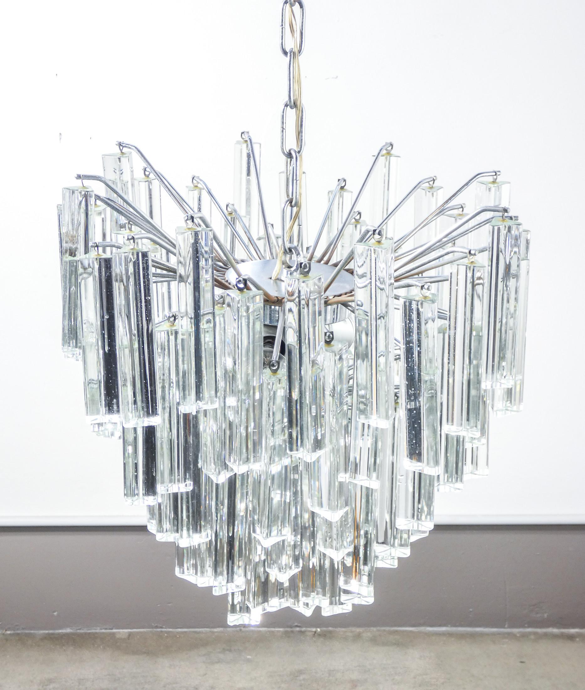 Lampadario Trilobo design Paolo VENINI in vetro di Murano. Italia, Anni 70 in vendita 4