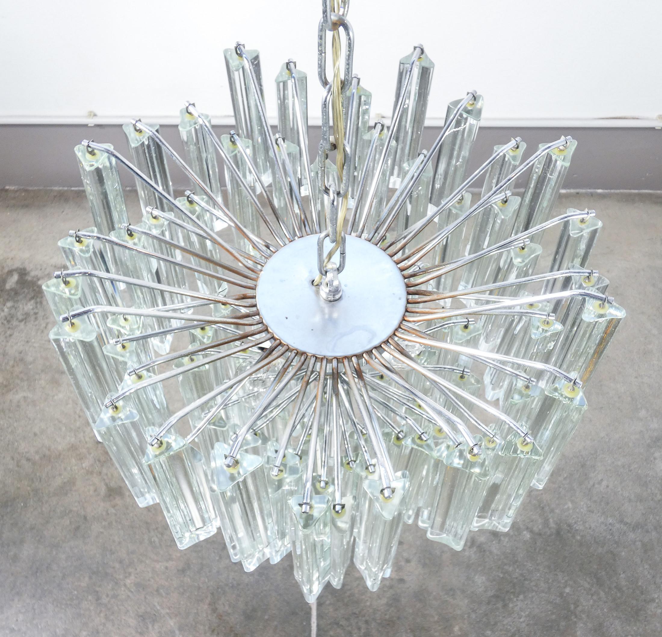 Lampadario Trilobo design Paolo VENINI in vetro di Murano. Italia, Anni 70 in vendita 6