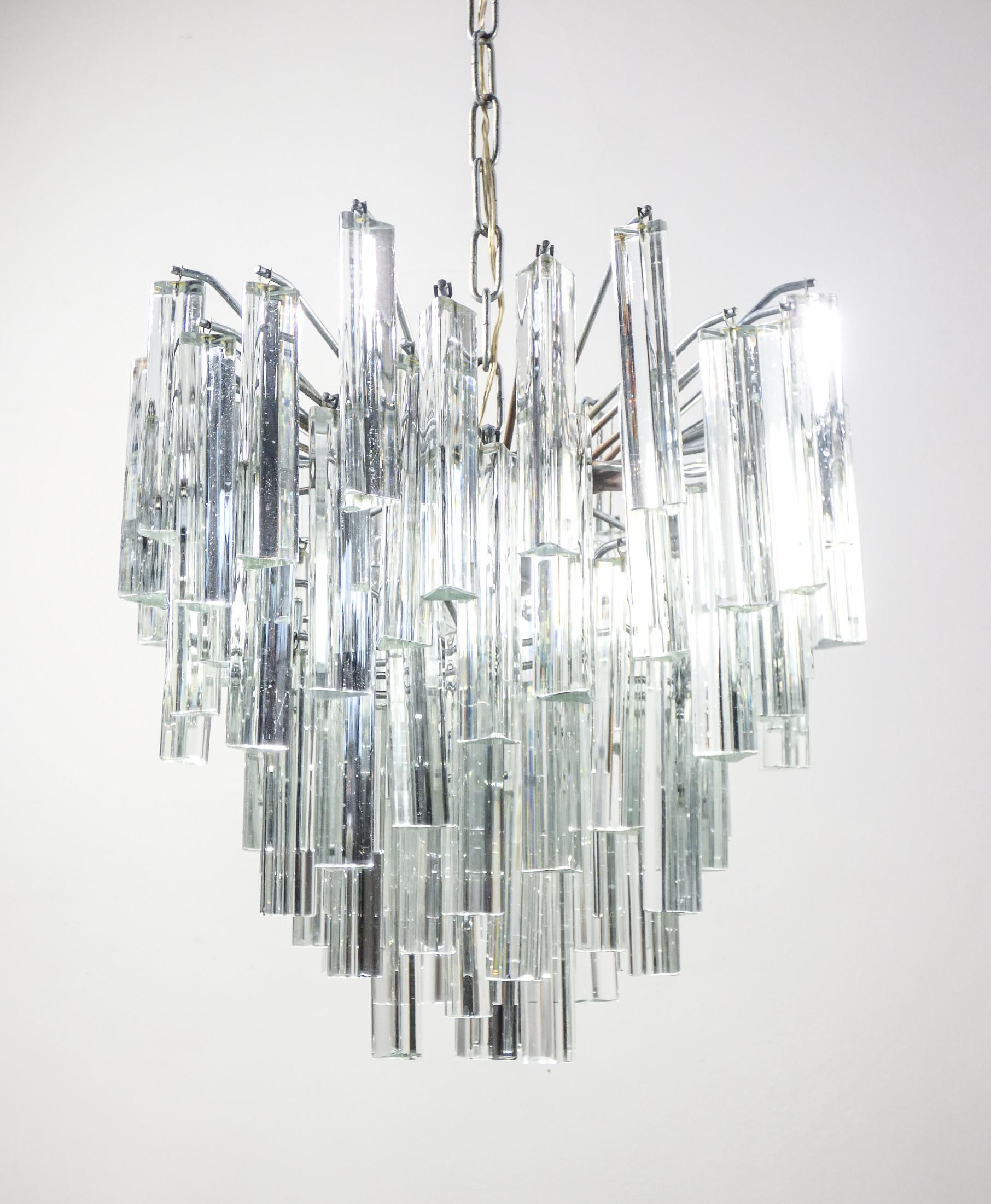 Lampadario Trilobo design Paolo VENINI in vetro di Murano. Italia, Anni 70 In condizioni buone in vendita a Torino, IT