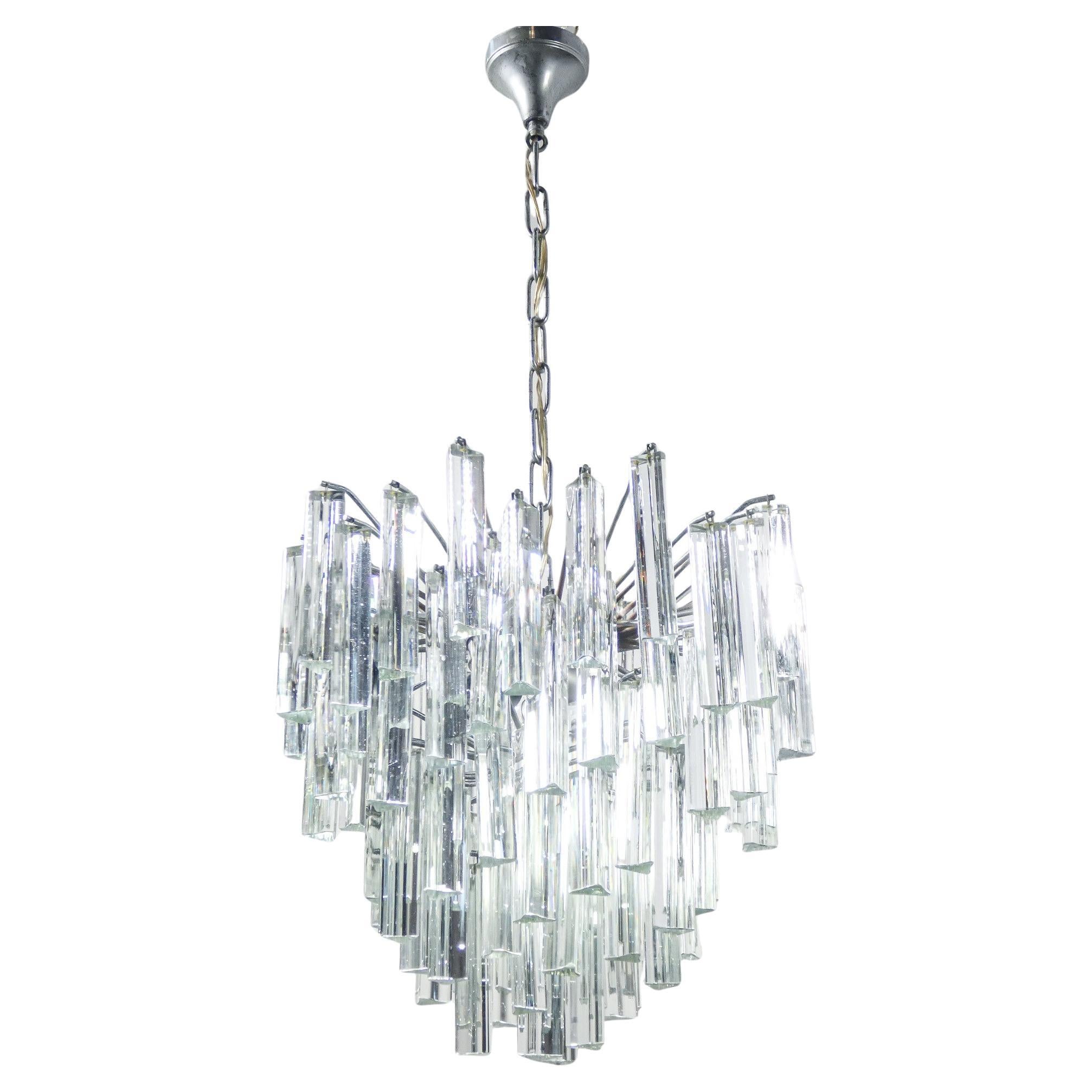 Lampadario Trilobo design Paolo VENINI in vetro di Murano. Italia, Anni 70 in vendita