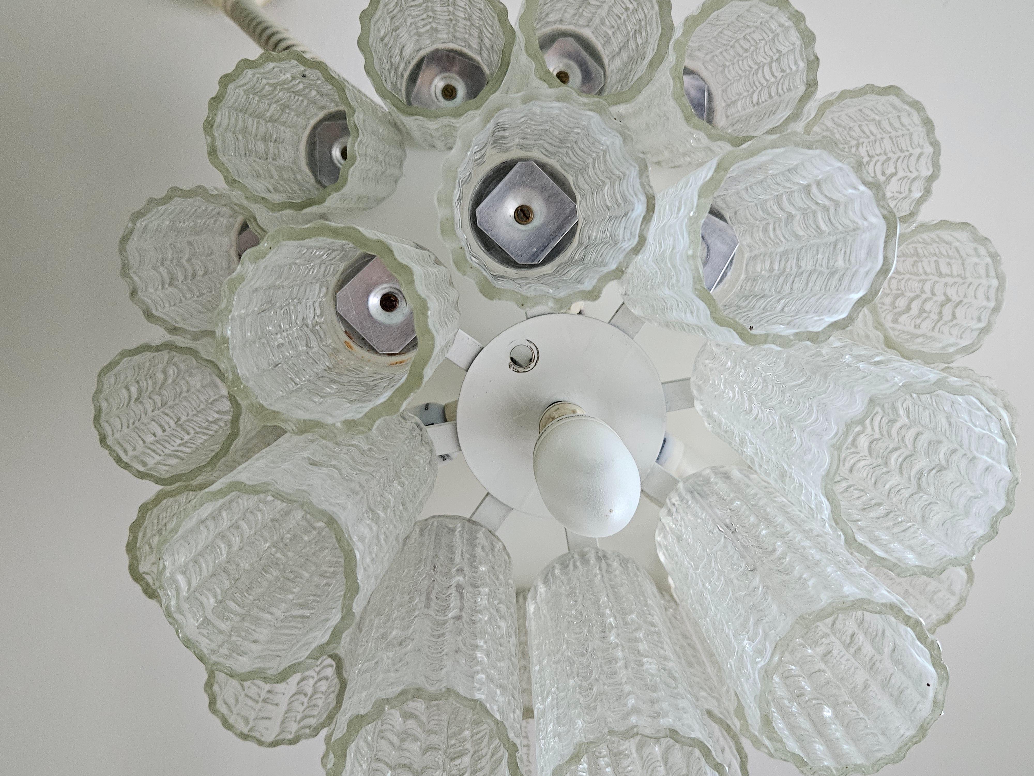1970s Murano glass tubular chandelier For Sale 1