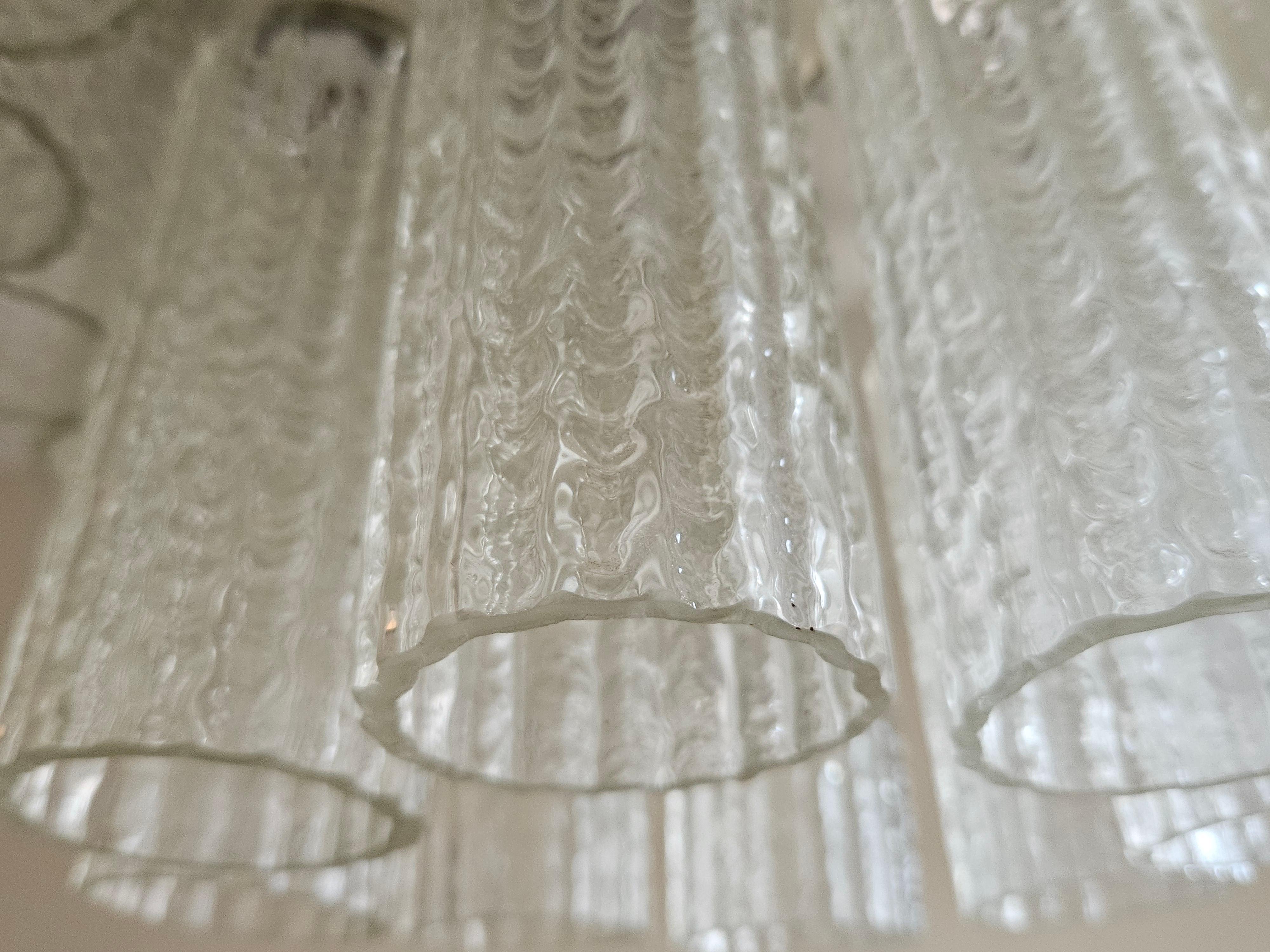 1970s Murano glass tubular chandelier For Sale 2