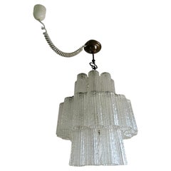 Vintage 1970s Murano glass tubular chandelier