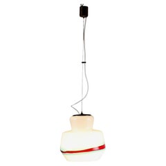 Chandelier a white blown glass 1960s