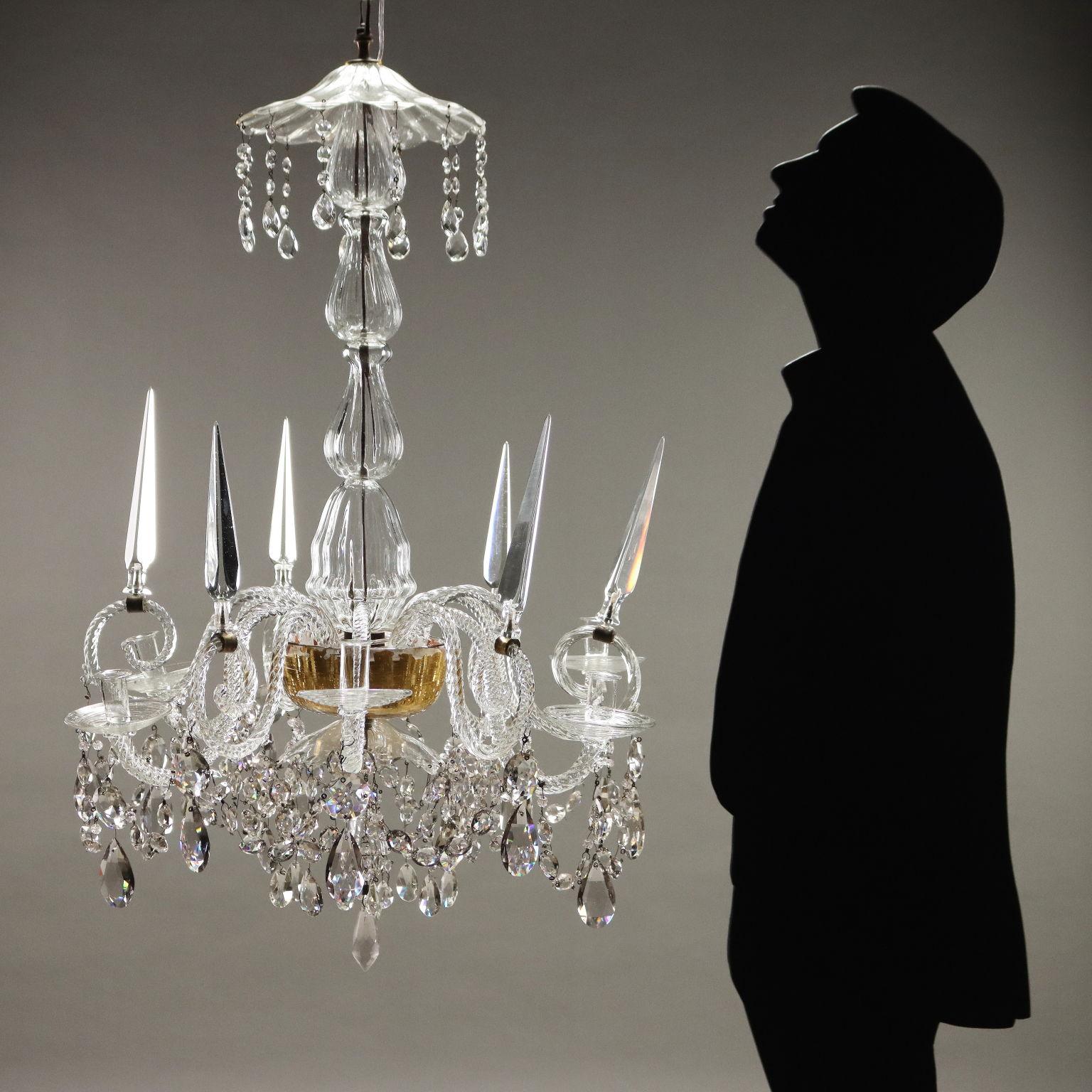 Other Lampadario Veneziano in vetro soffiato Murano, metà XIX Secolo For Sale